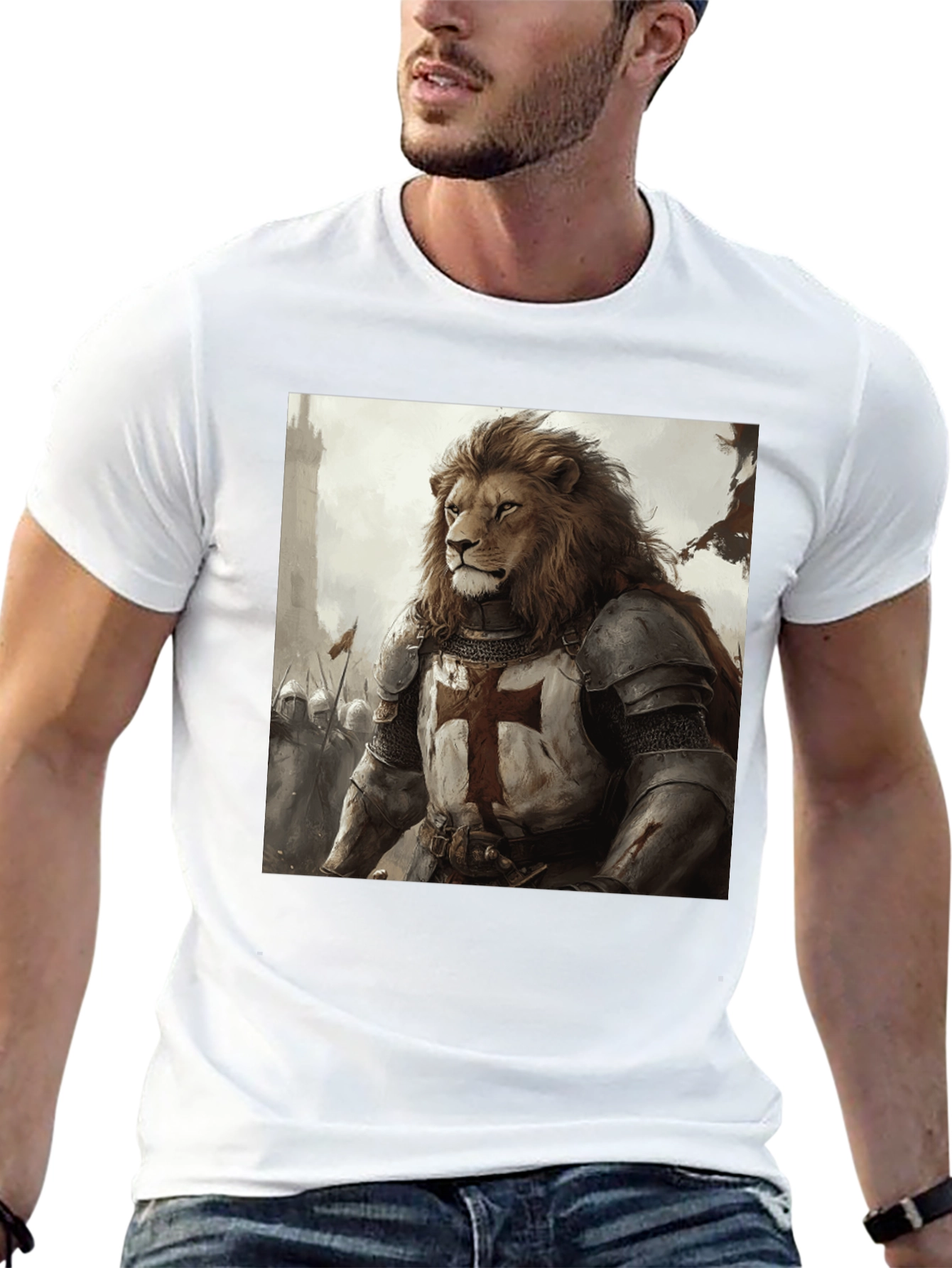 Lion Knight T-Shirt - Medieval Warrior