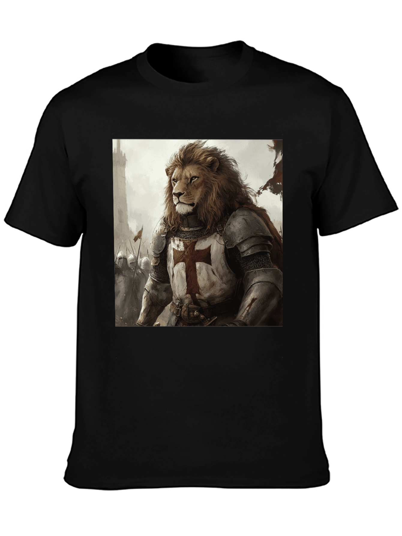 Lion Knight T-Shirt - Medieval Warrior
