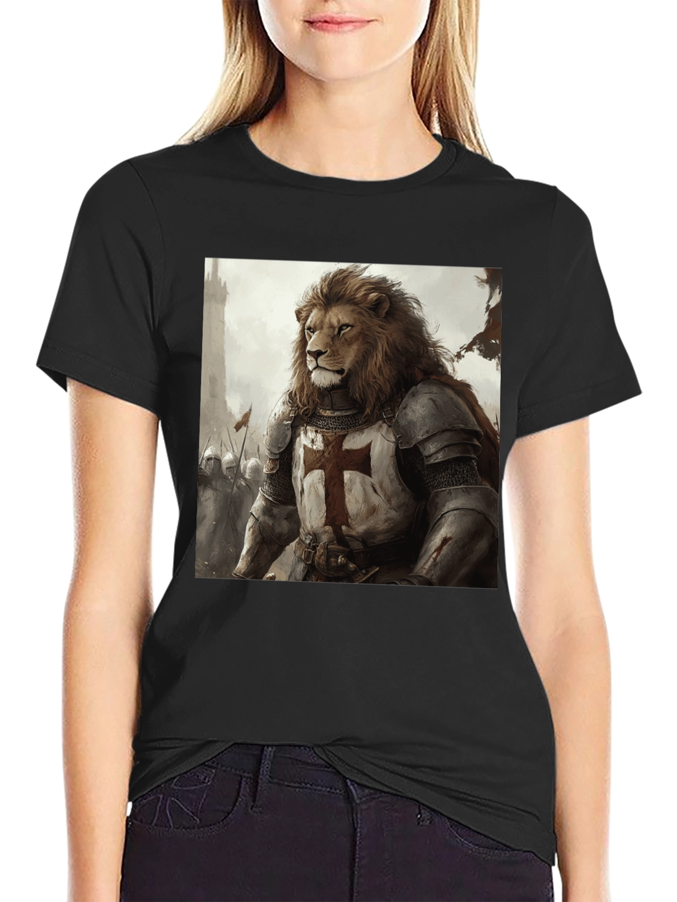 Lion Knight T-Shirt - Medieval Warrior