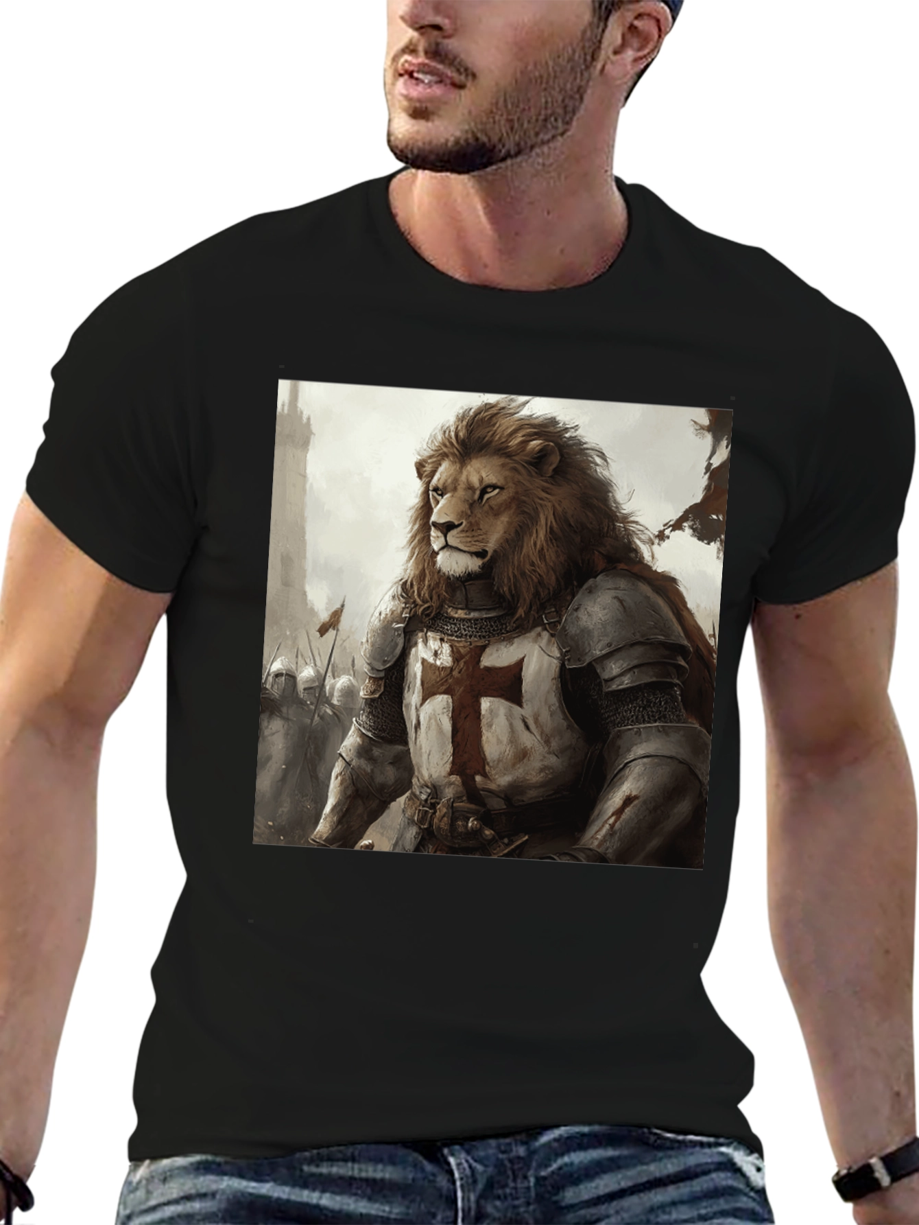 Lion Knight T-Shirt - Medieval Warrior