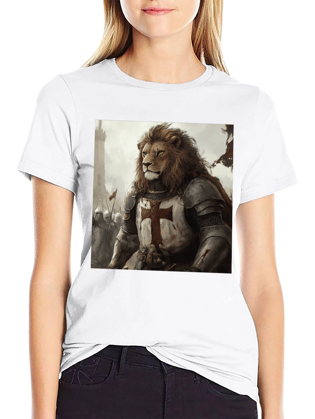 Lion Knight T-Shirt - Medieval Warrior