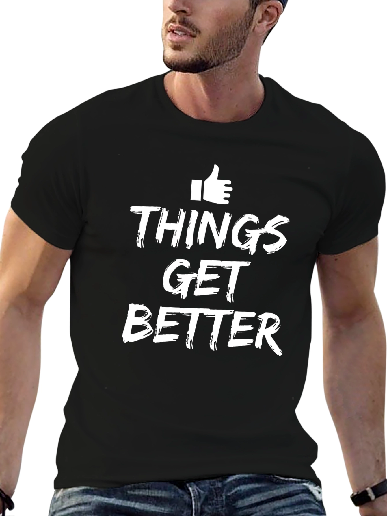 Things Get Better Black Graphic Tee