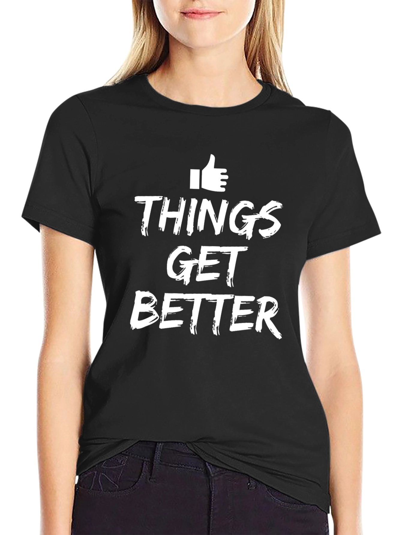 Things Get Better Black Graphic Tee