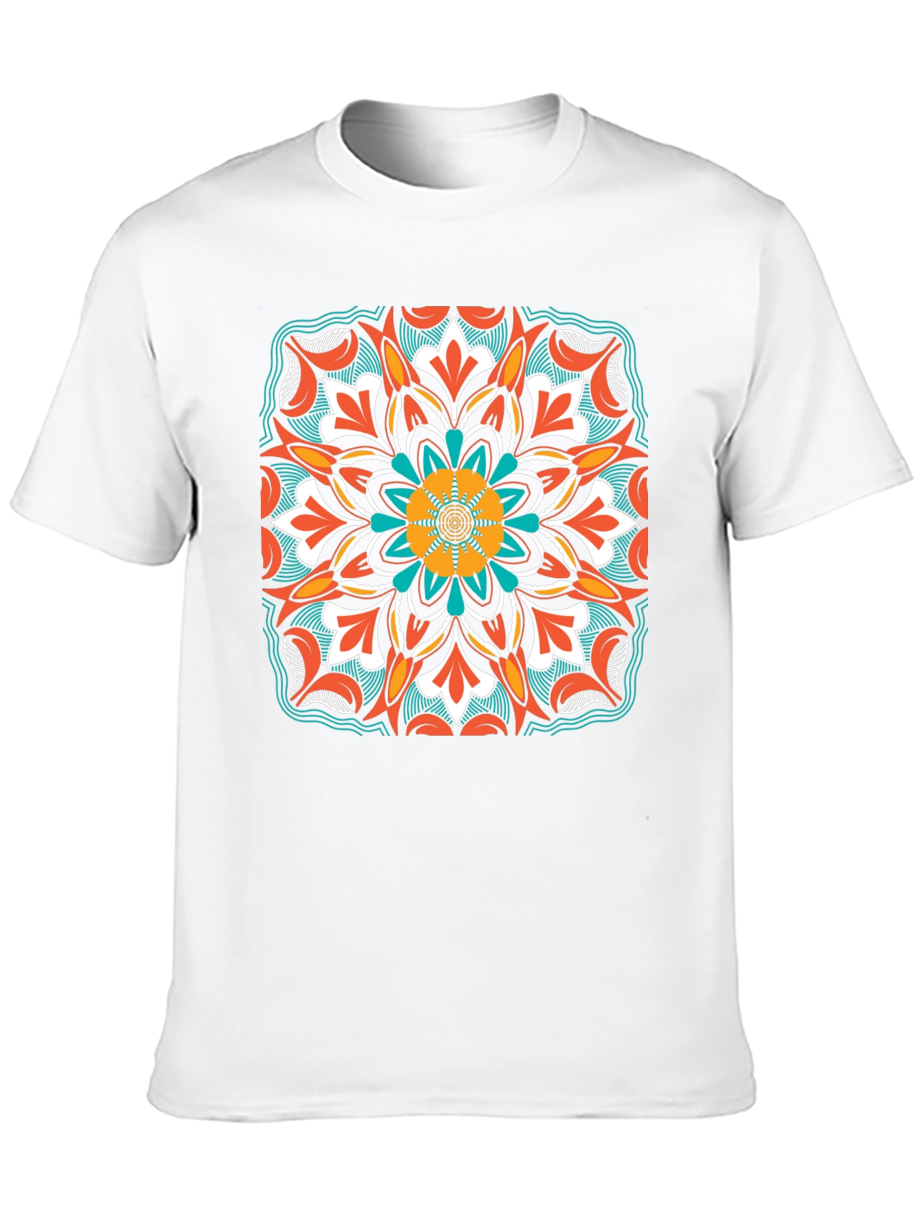 Geometric Mandala Design Black T-Shirt