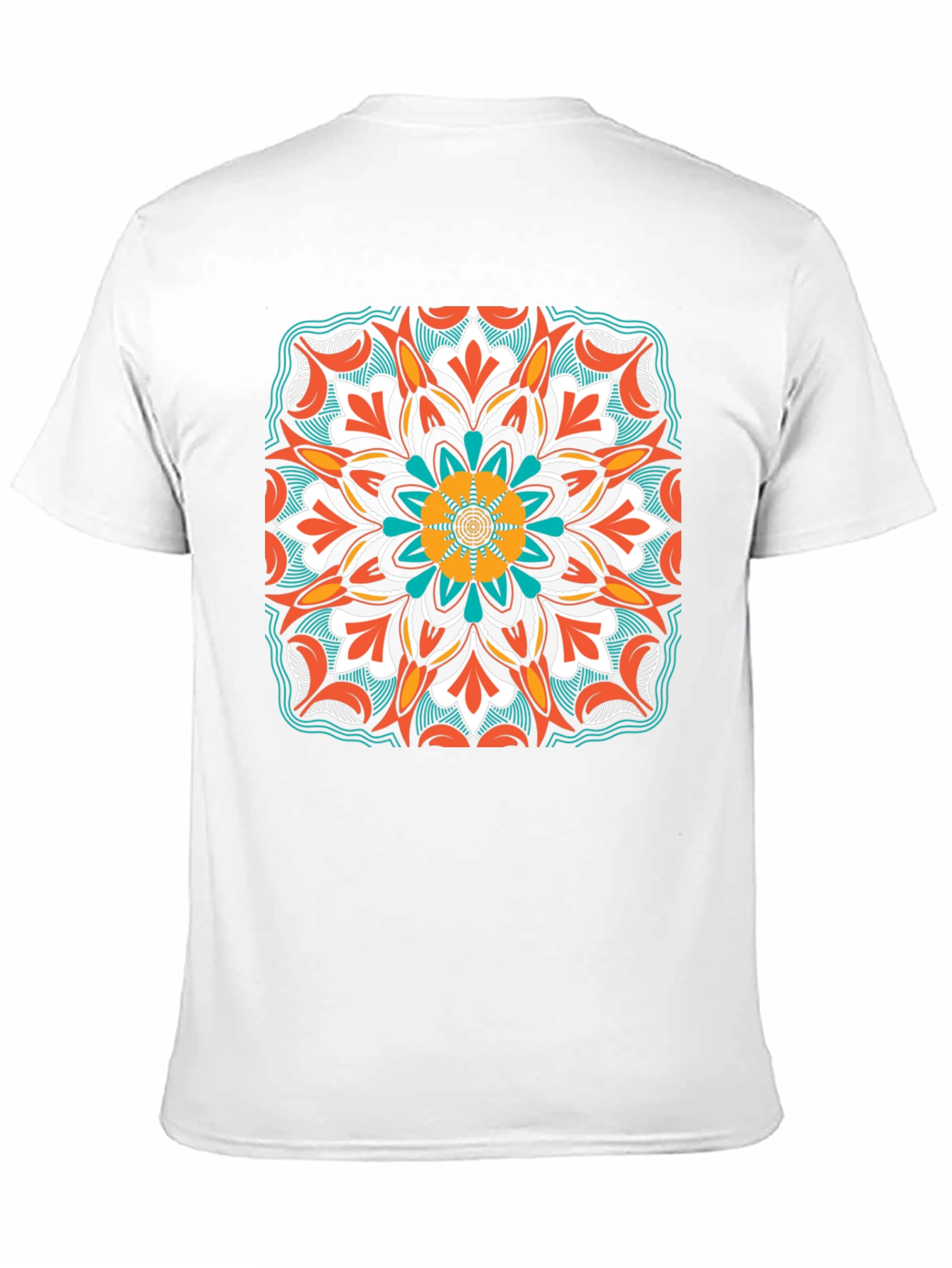 Geometric Mandala Design Black T-Shirt