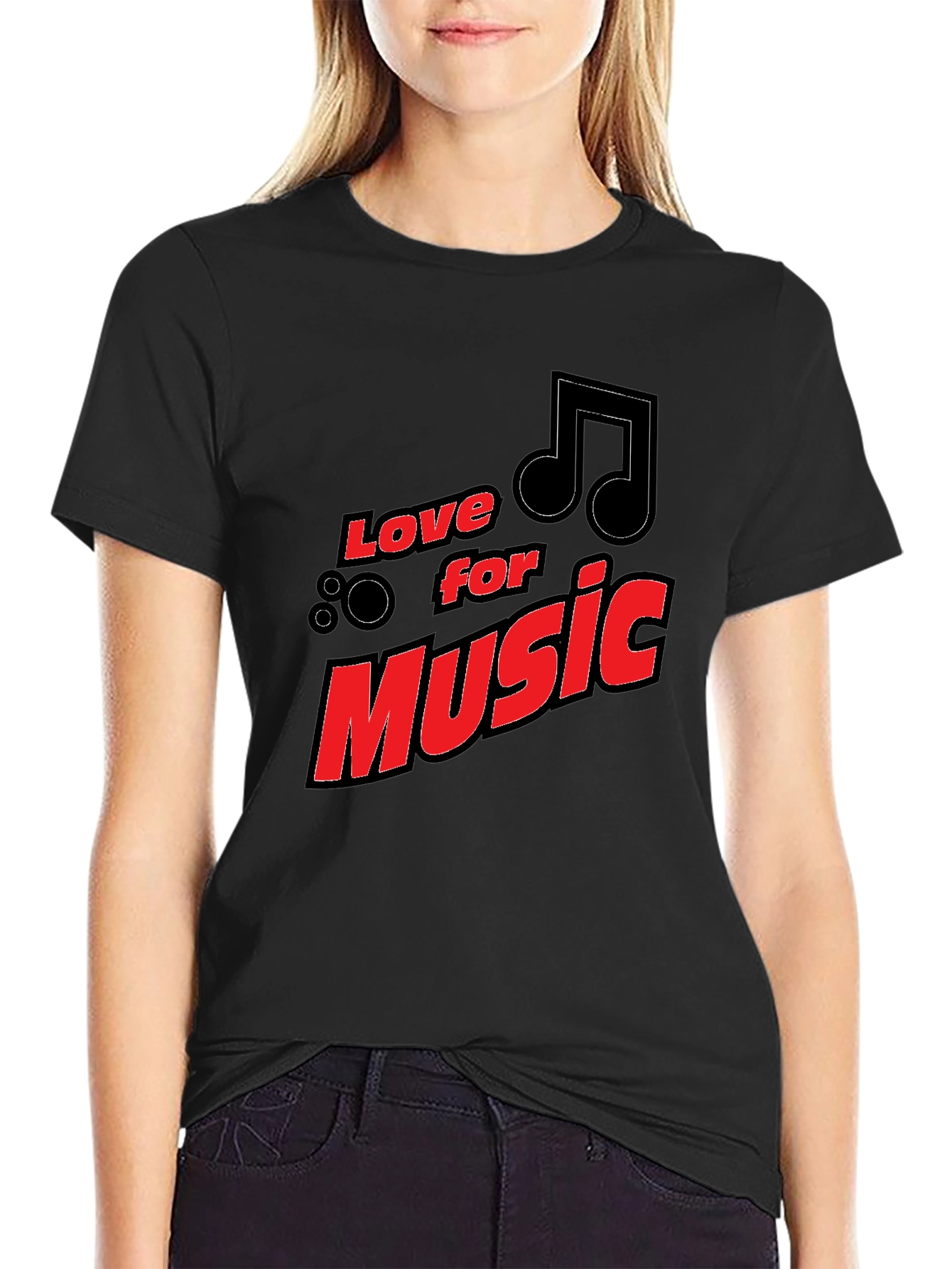 Love for Music Black Graphic Tee
