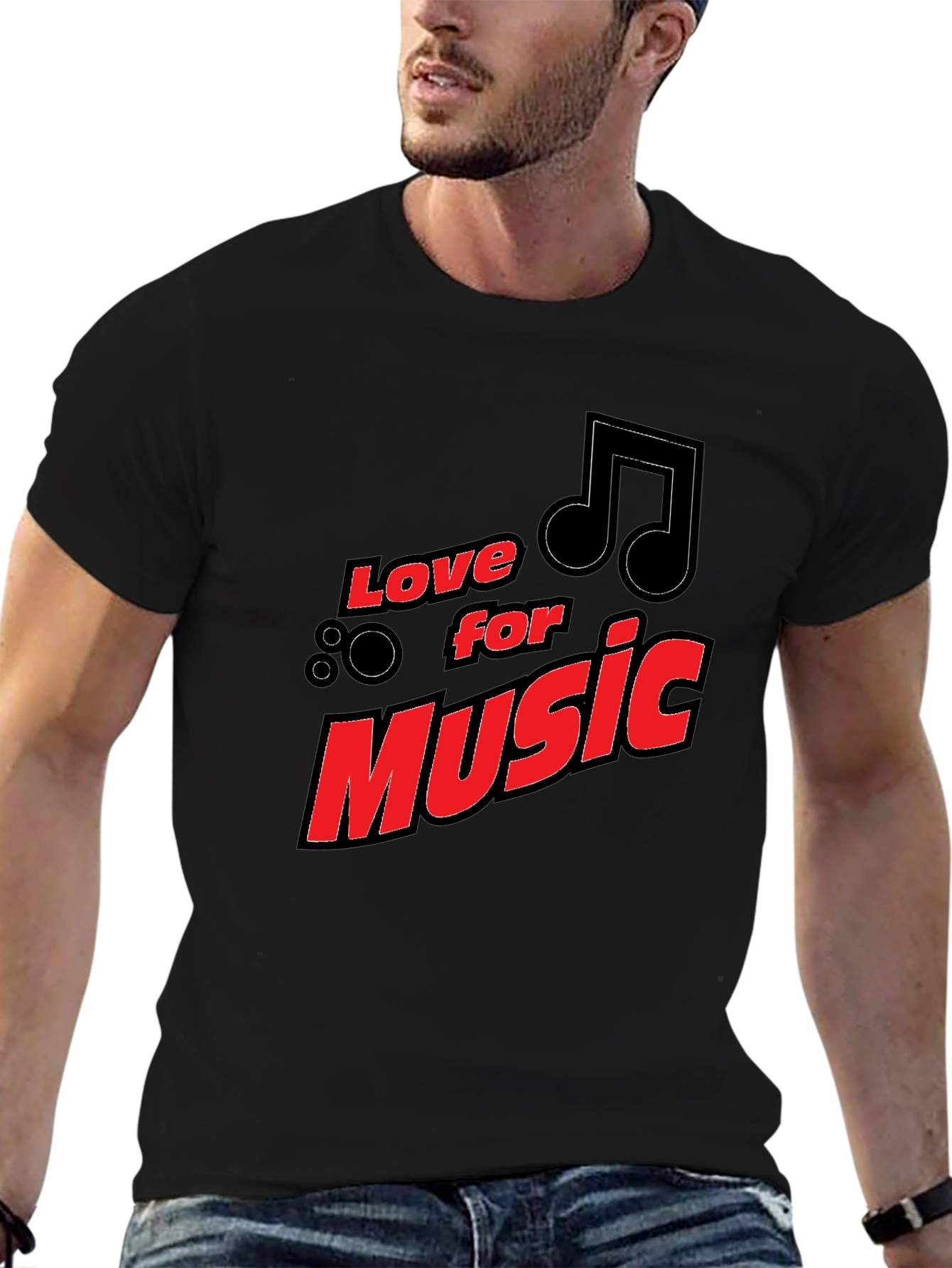 Love for Music Black Graphic Tee