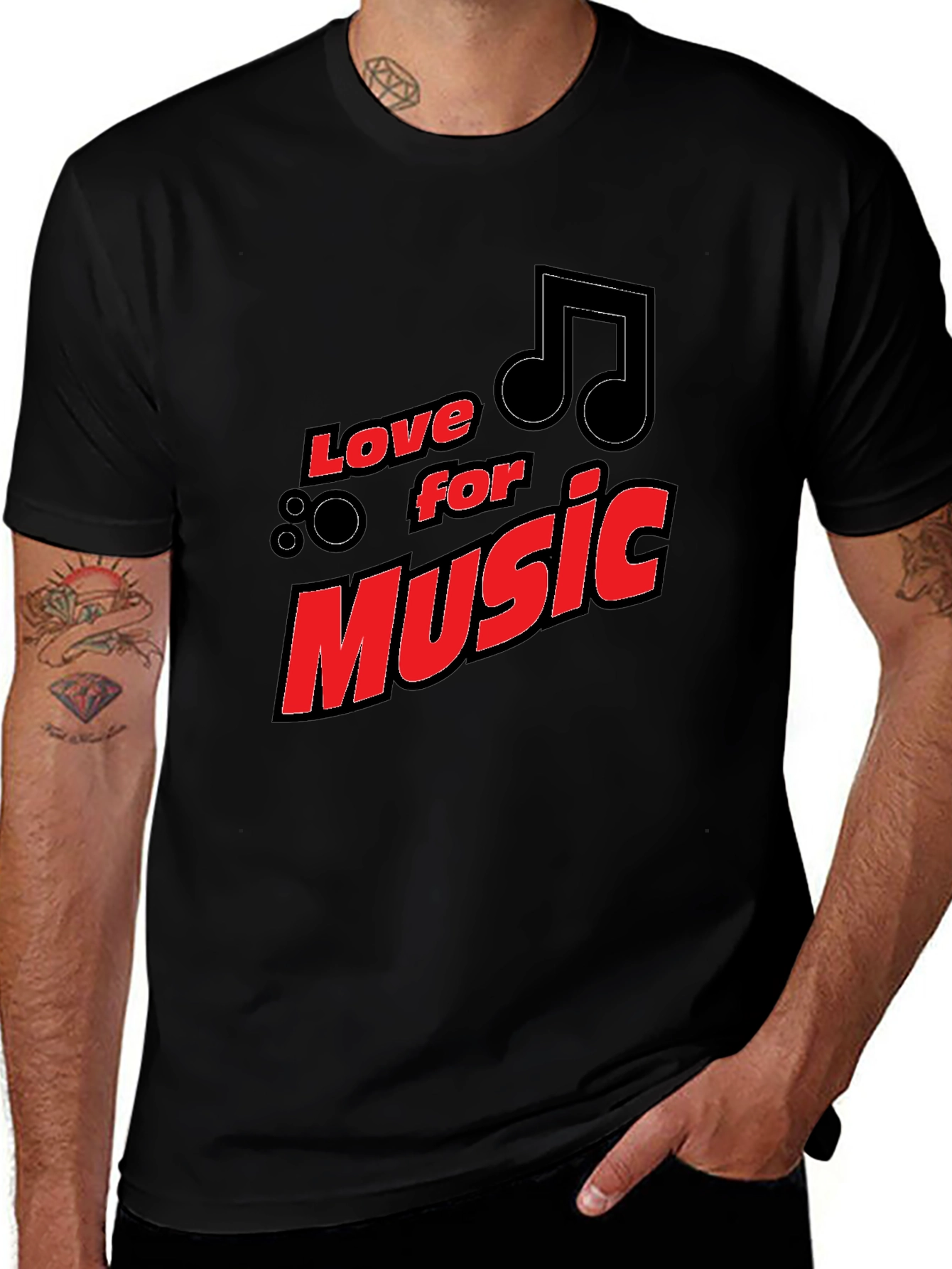 Love for Music Black Graphic Tee