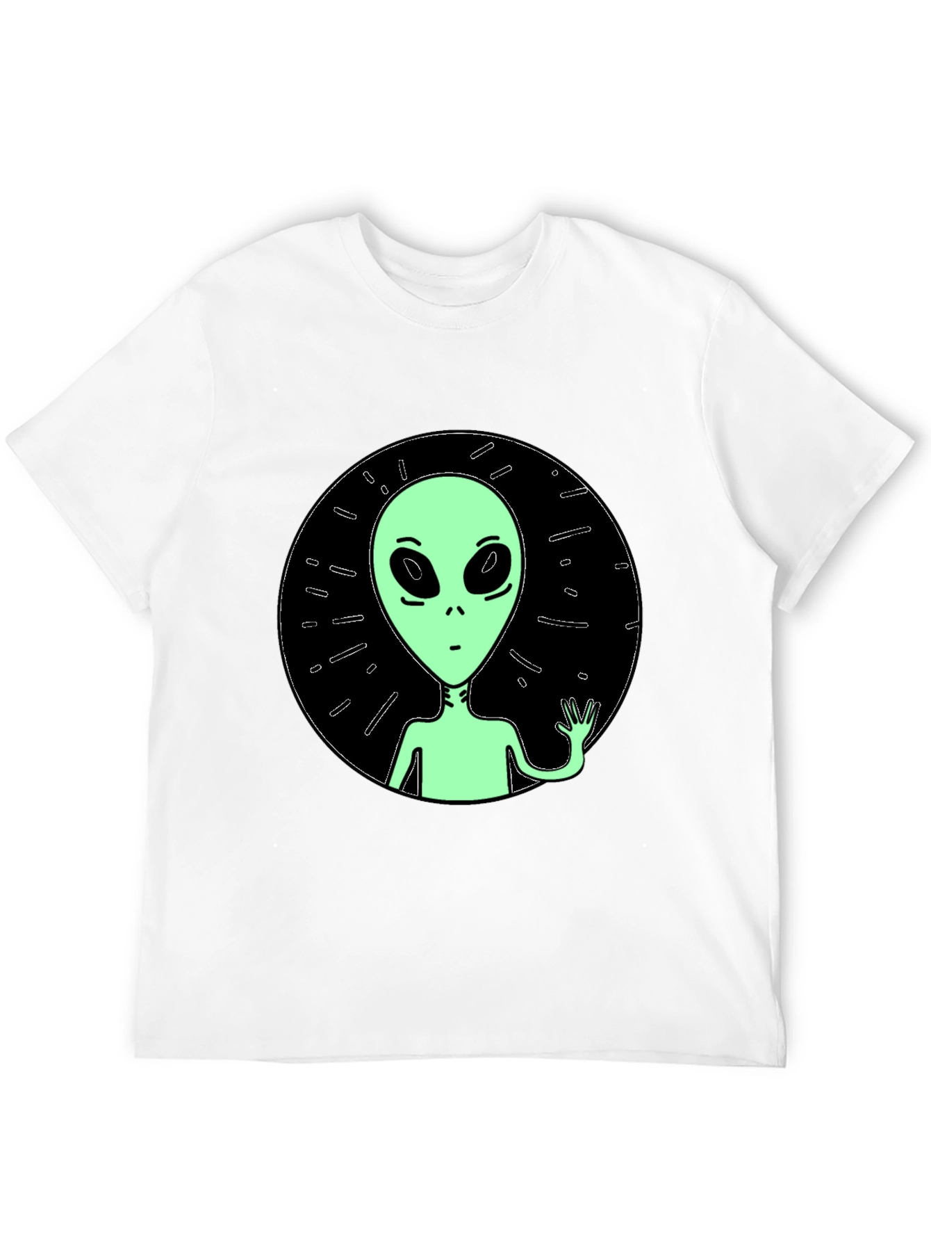 Alien Graphic Tee - Black Crew Neck T-Shirt