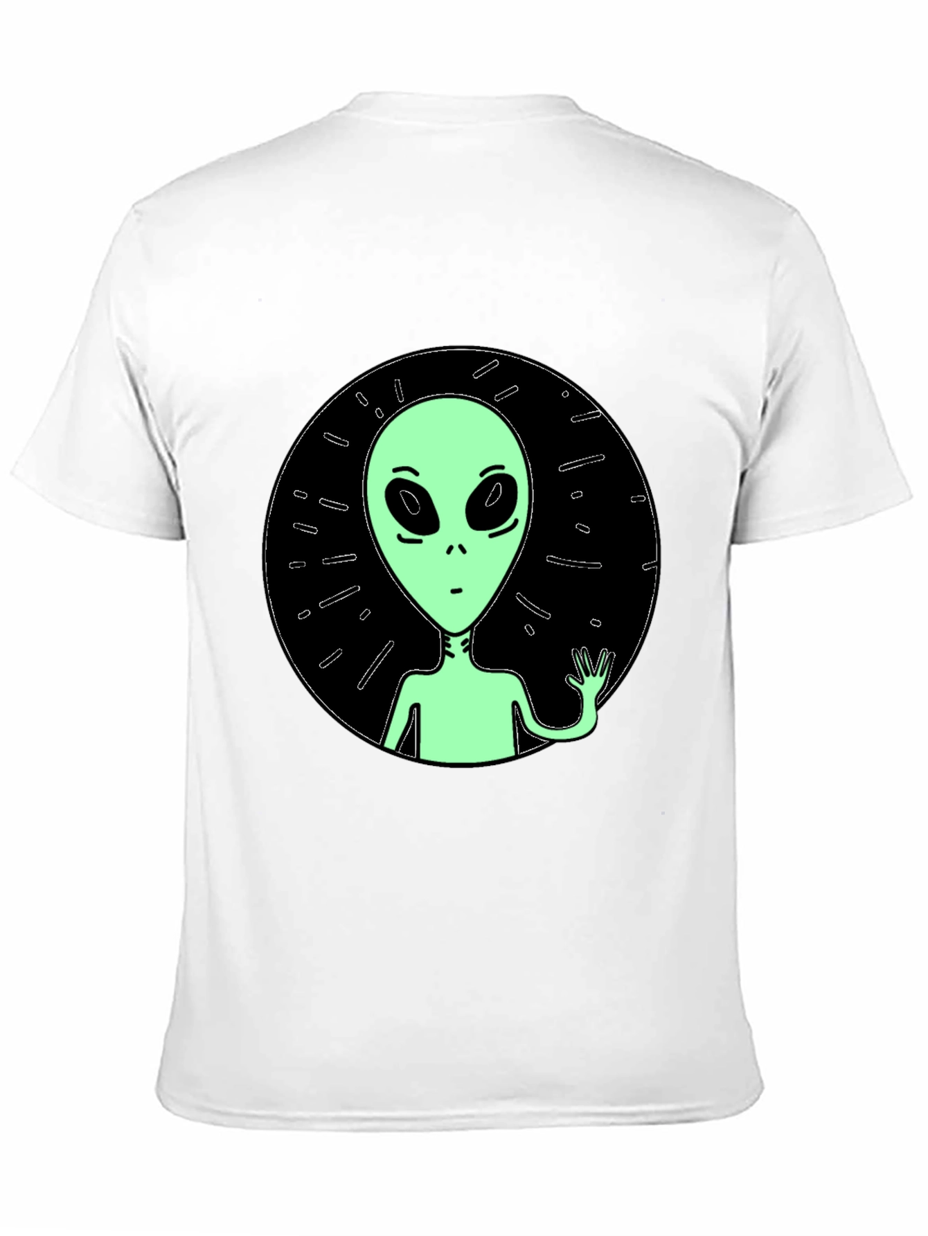 Alien Graphic Tee - Black Crew Neck T-Shirt
