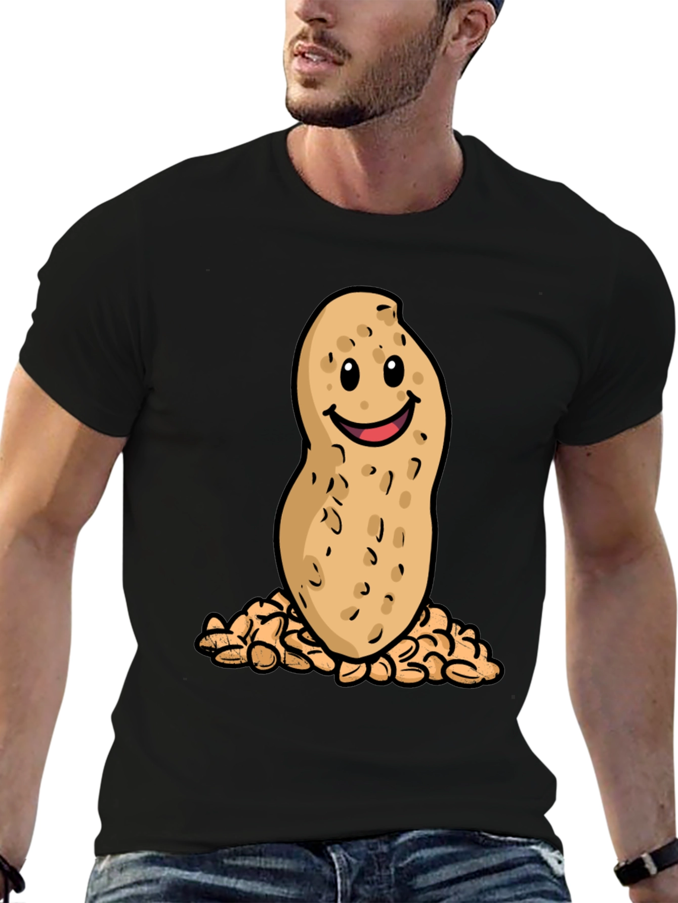Funny Peanut Cartoon Graphic T-Shirt