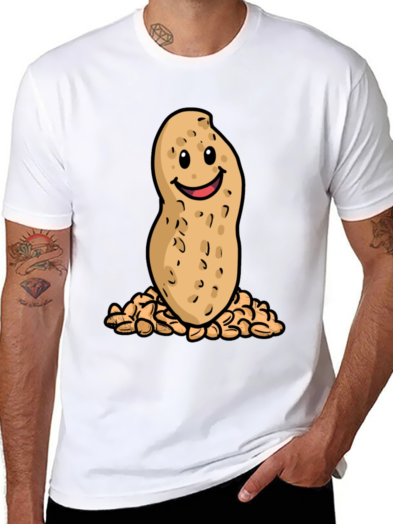 Funny Peanut Cartoon Graphic T-Shirt
