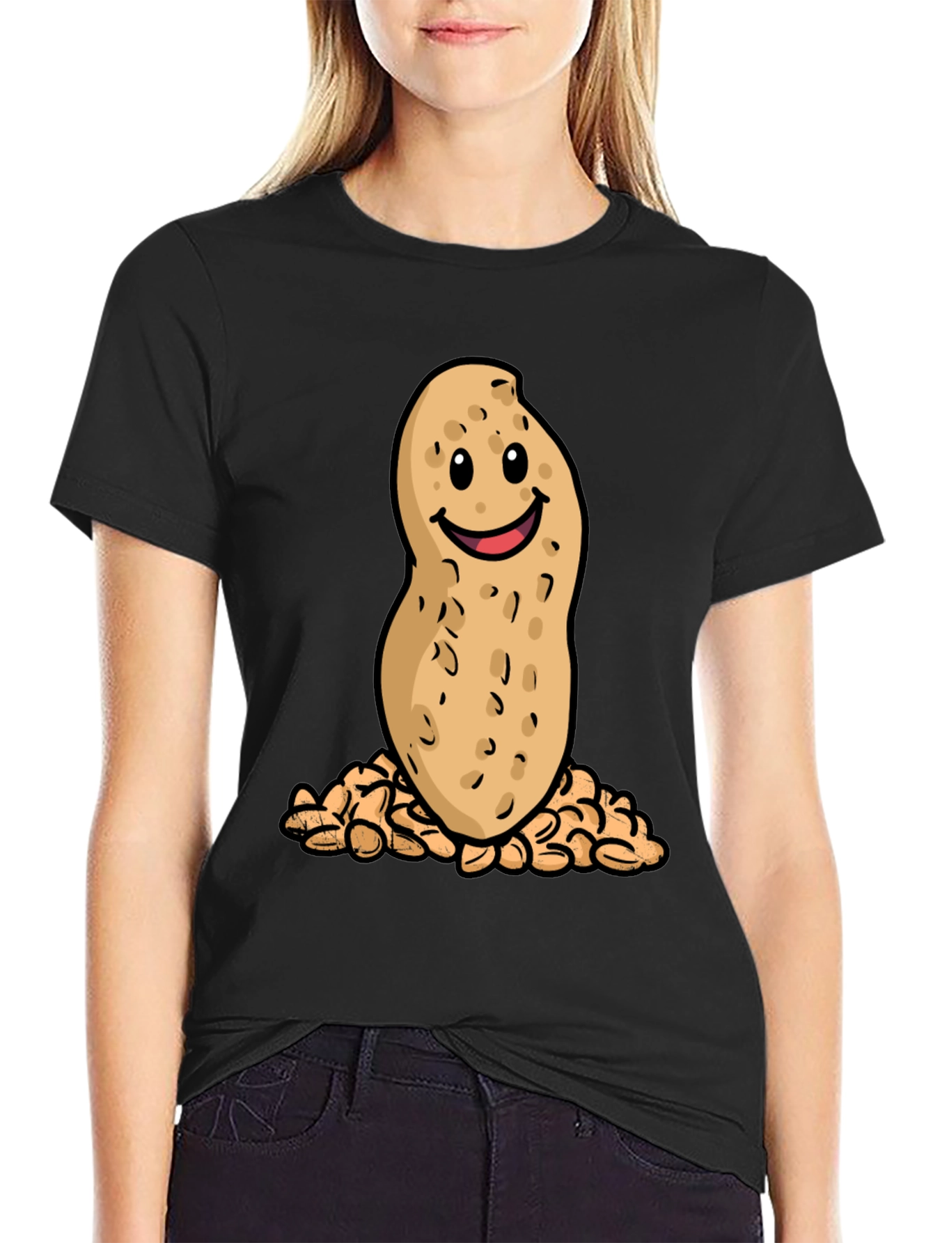 Funny Peanut Cartoon Graphic T-Shirt