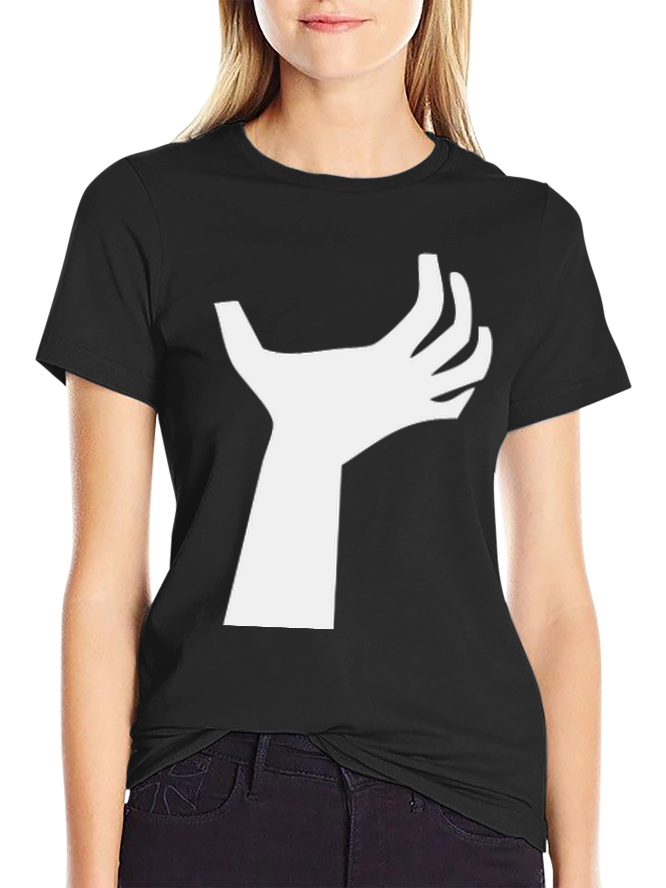 Abstract Hand Graphic Tee - Black