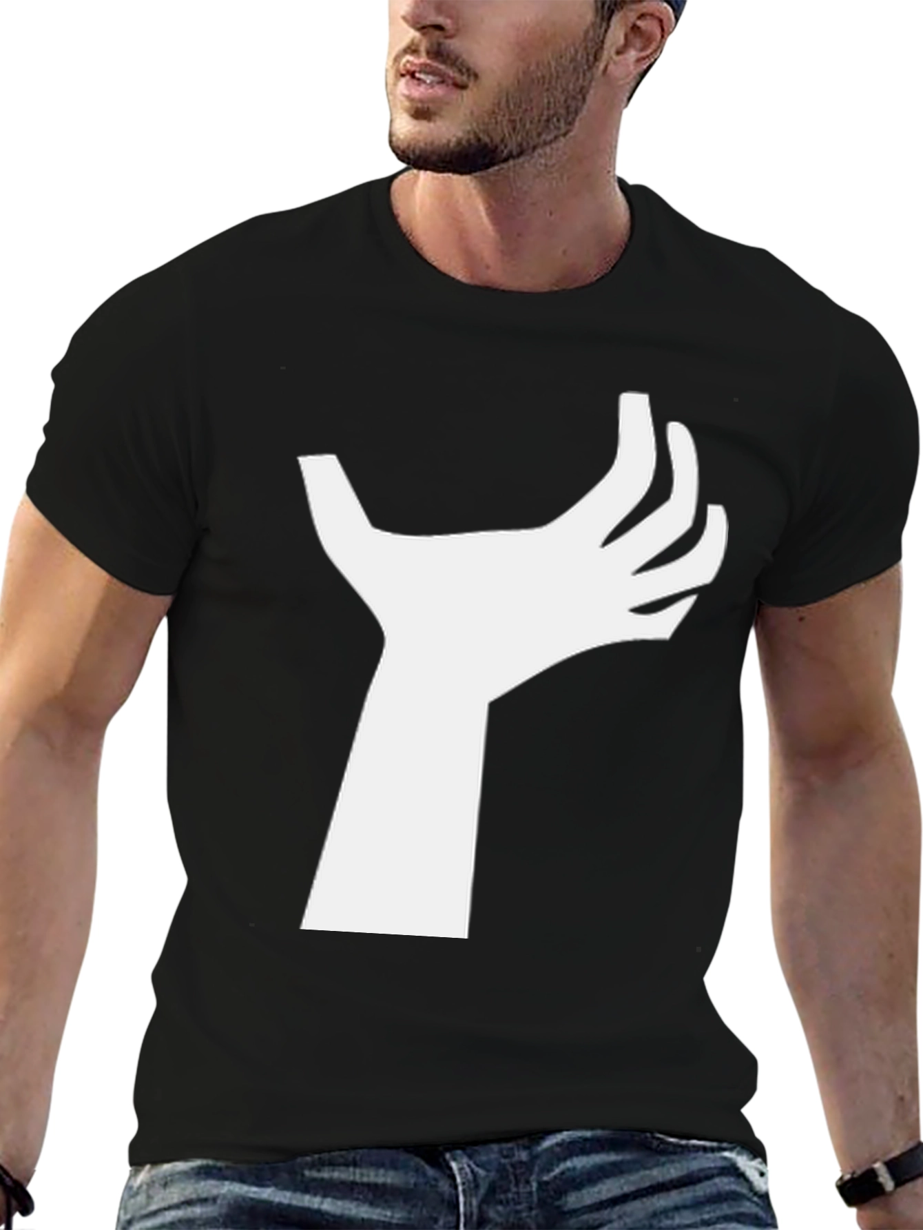 Abstract Hand Graphic Tee - Black