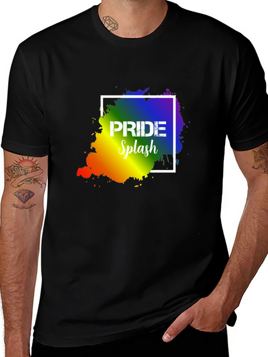 Pride Splash T-Shirt: Rainbow Design Soft Cotton