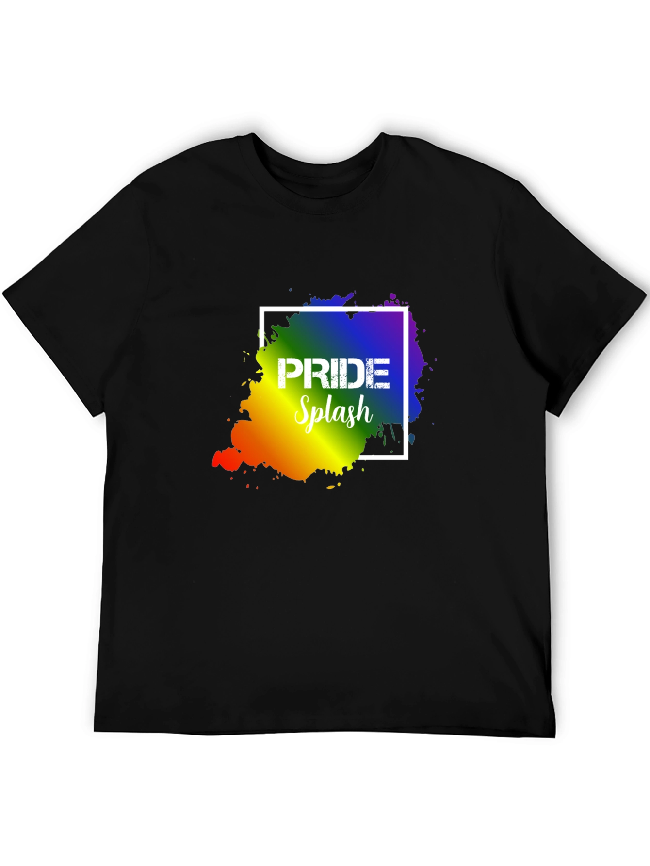 Pride Splash T-Shirt: Rainbow Design Soft Cotton