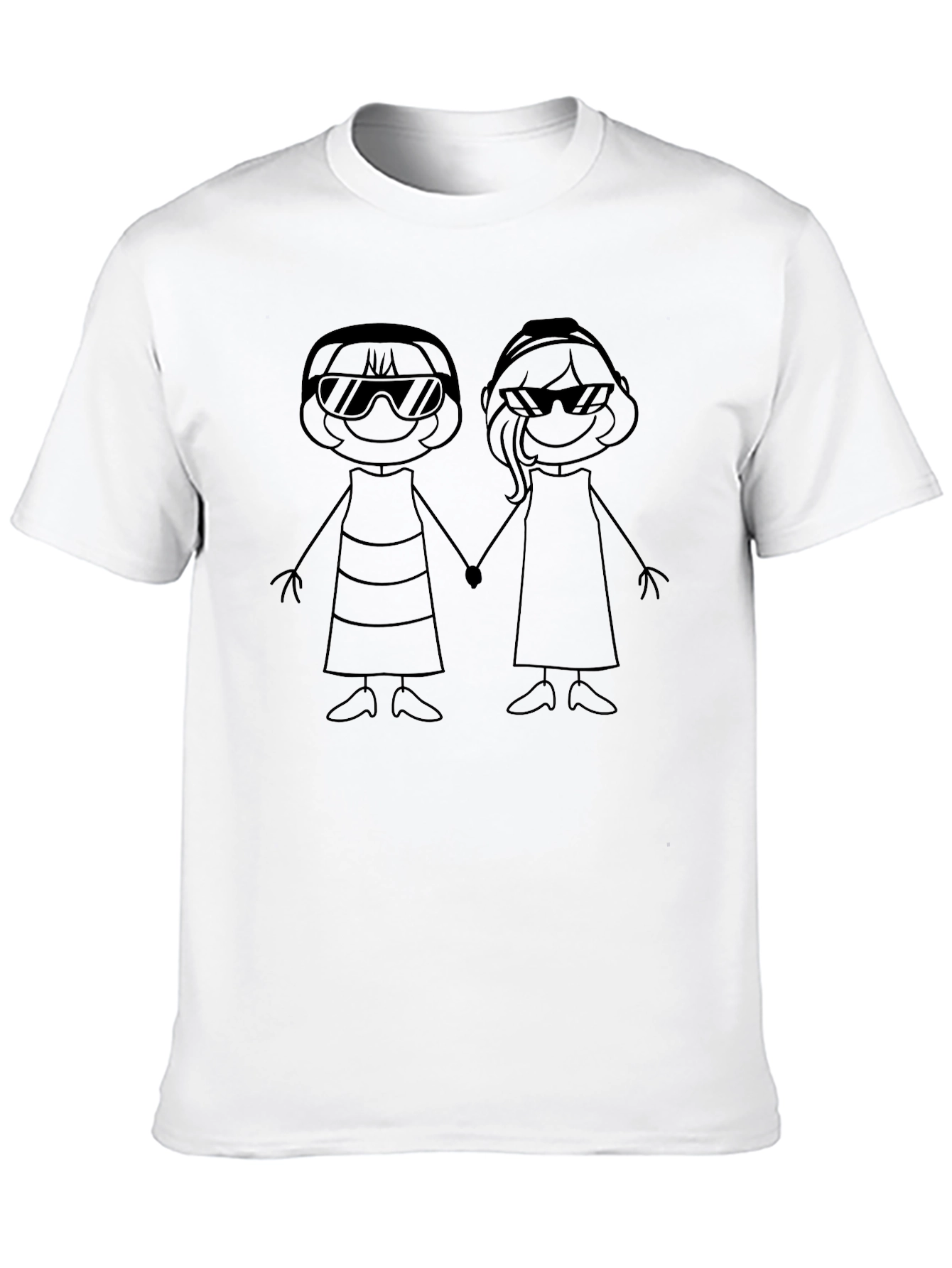 Stick Figure Best Friends Graphic Tee - Unisex