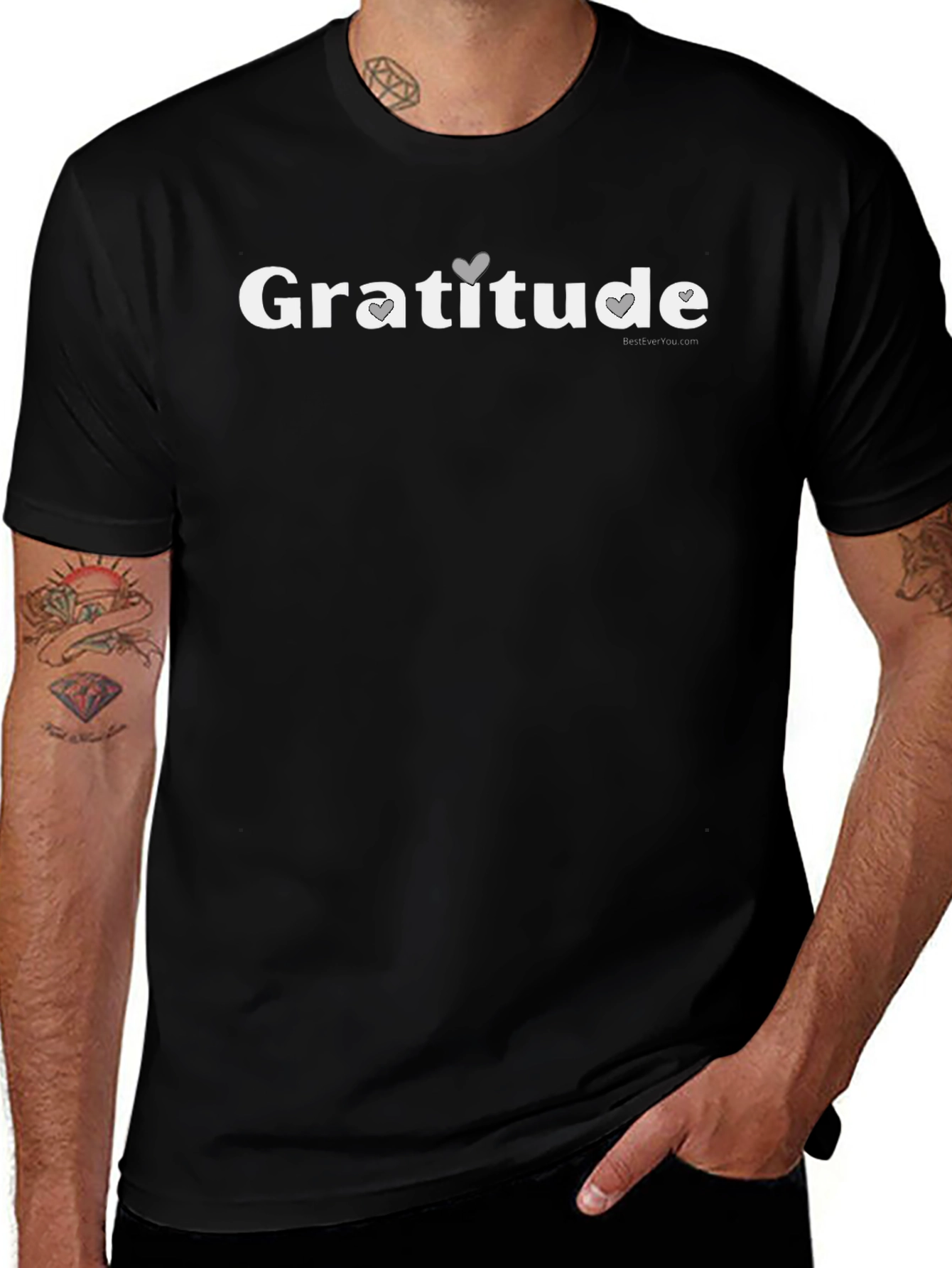 Gratitude Heart Graphic T-Shirt - Unisex Casual Tee