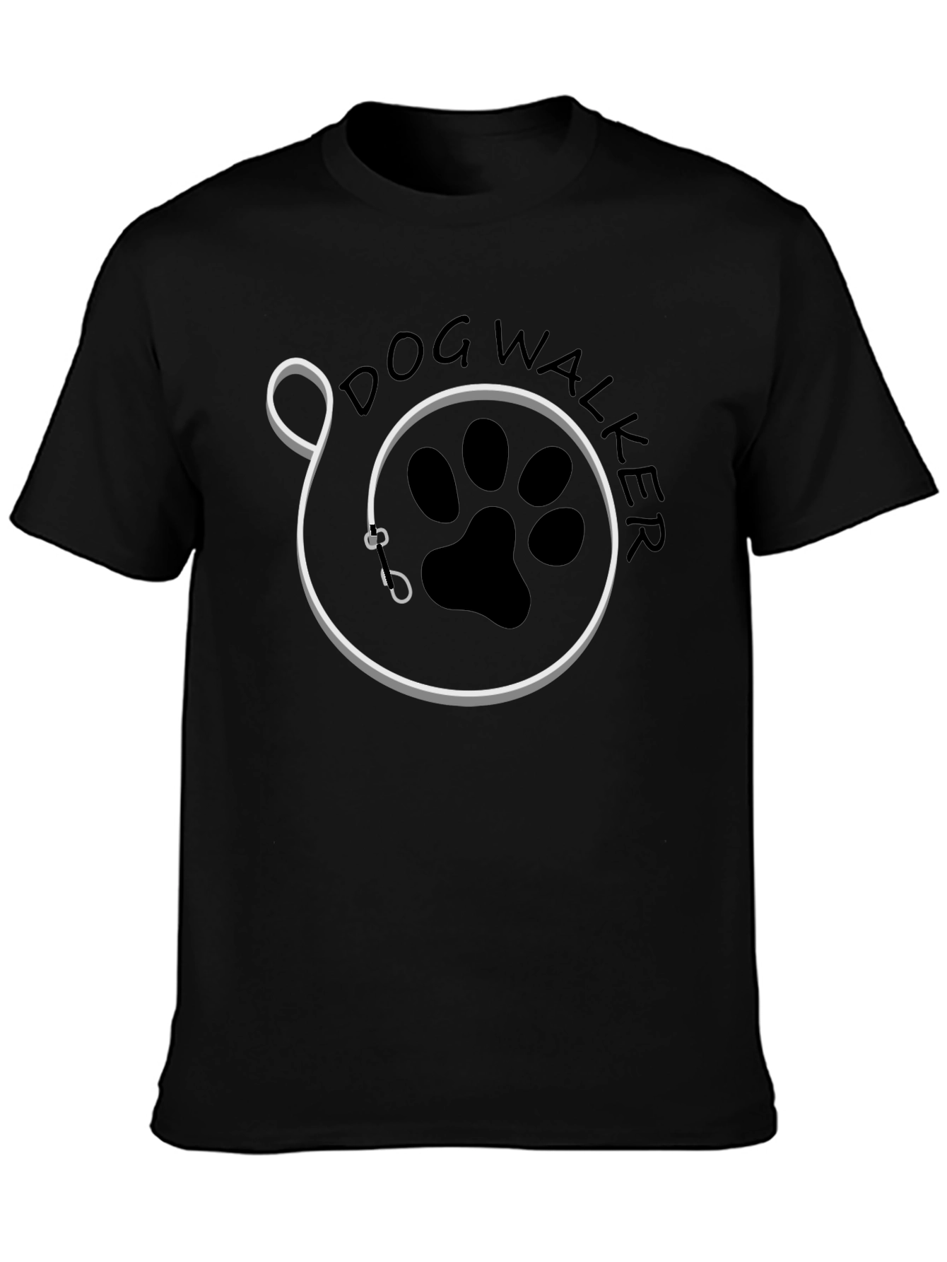 Dog Walker Graphic T-Shirt - Black Cotton Tee