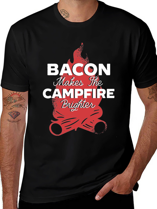 Bacon Campfire Black Graphic Tee
