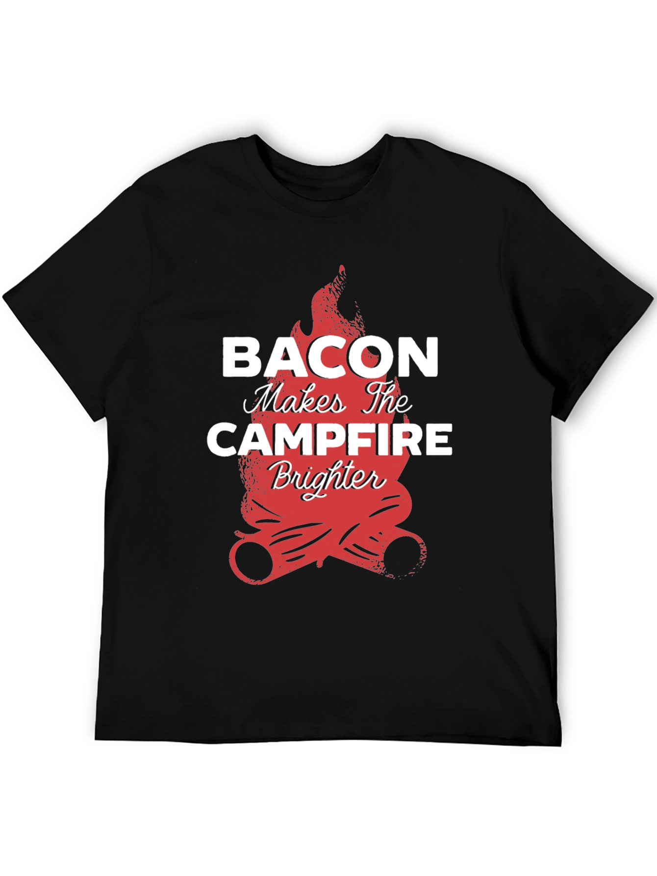 Bacon Campfire Black Graphic Tee