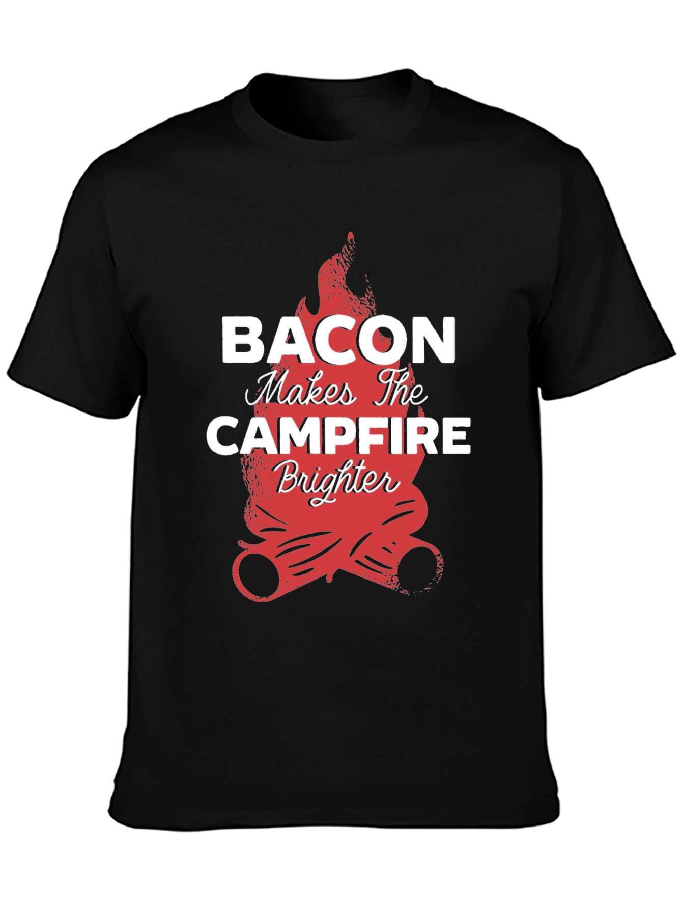 Bacon Campfire Black Graphic Tee