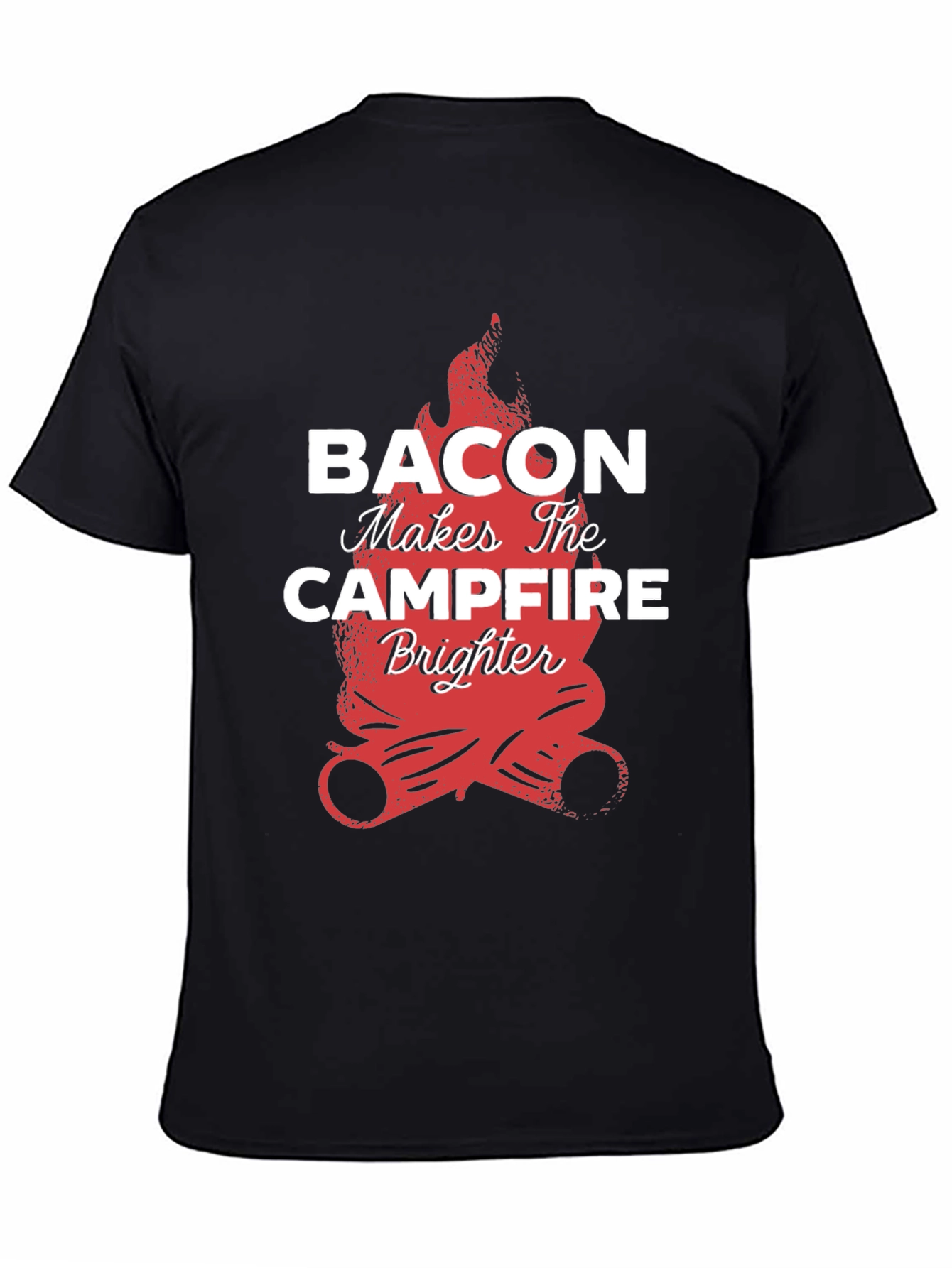 Bacon Campfire Black Graphic Tee