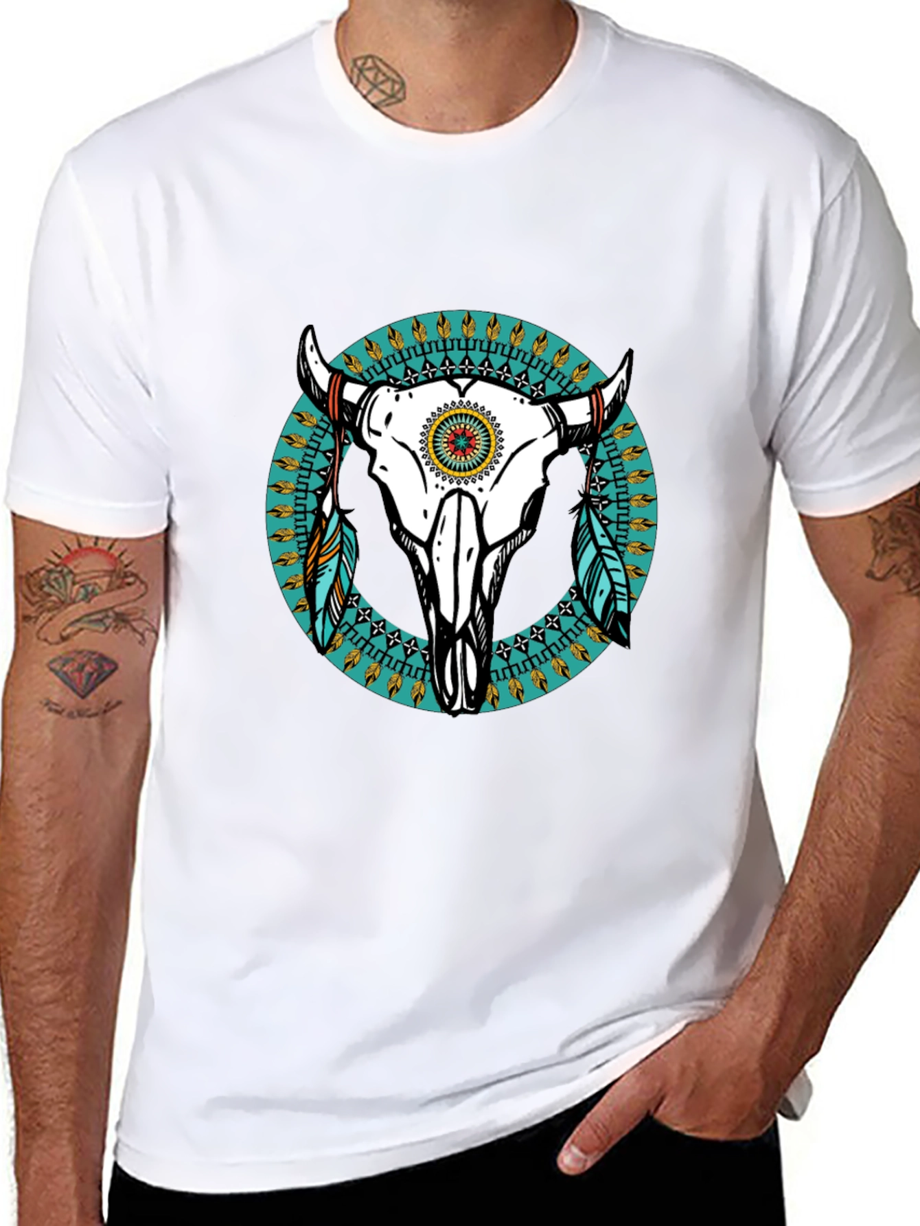 Bull Skull Graphic Tee - Western Style