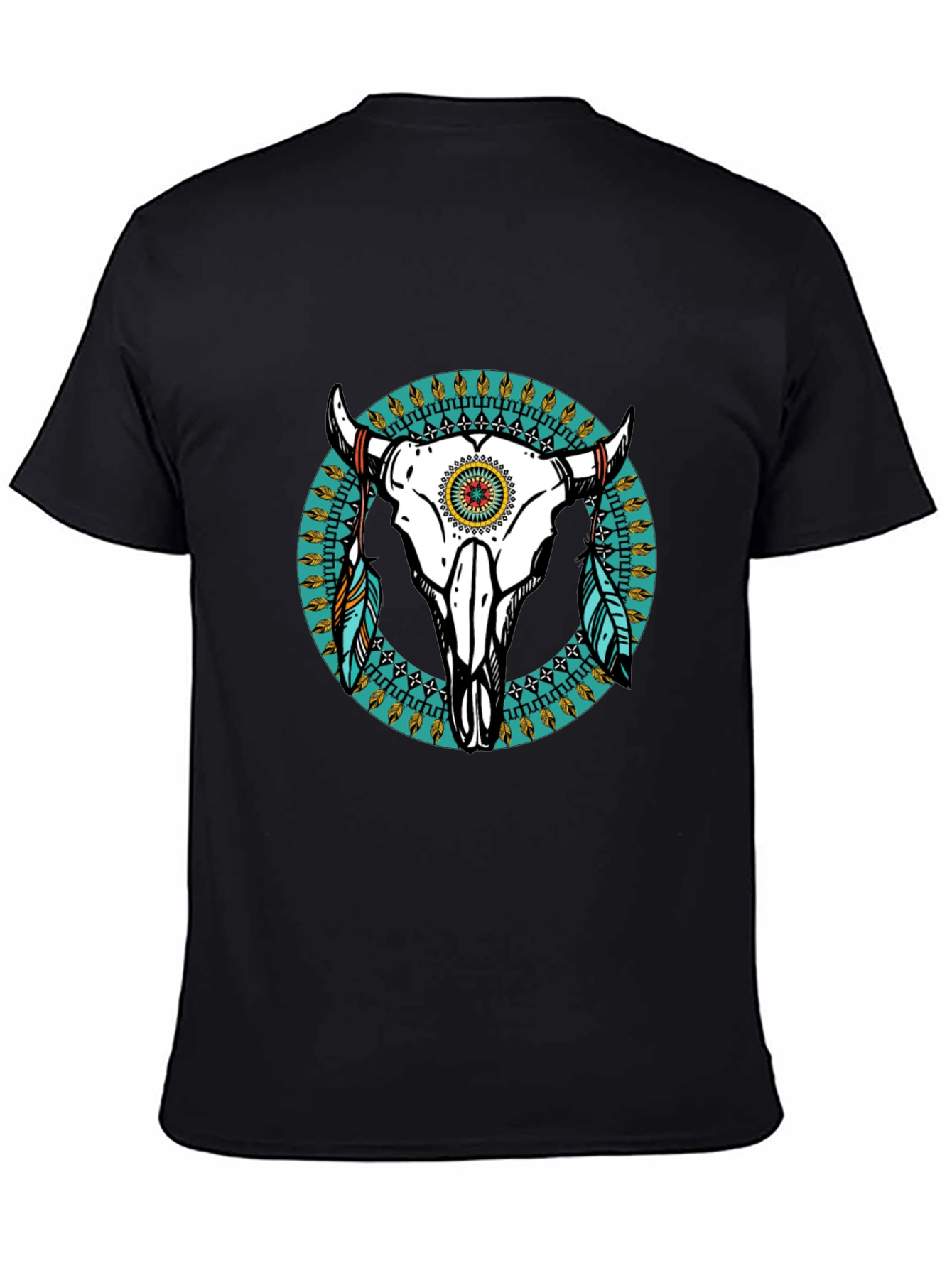 Bull Skull Graphic Tee - Western Style