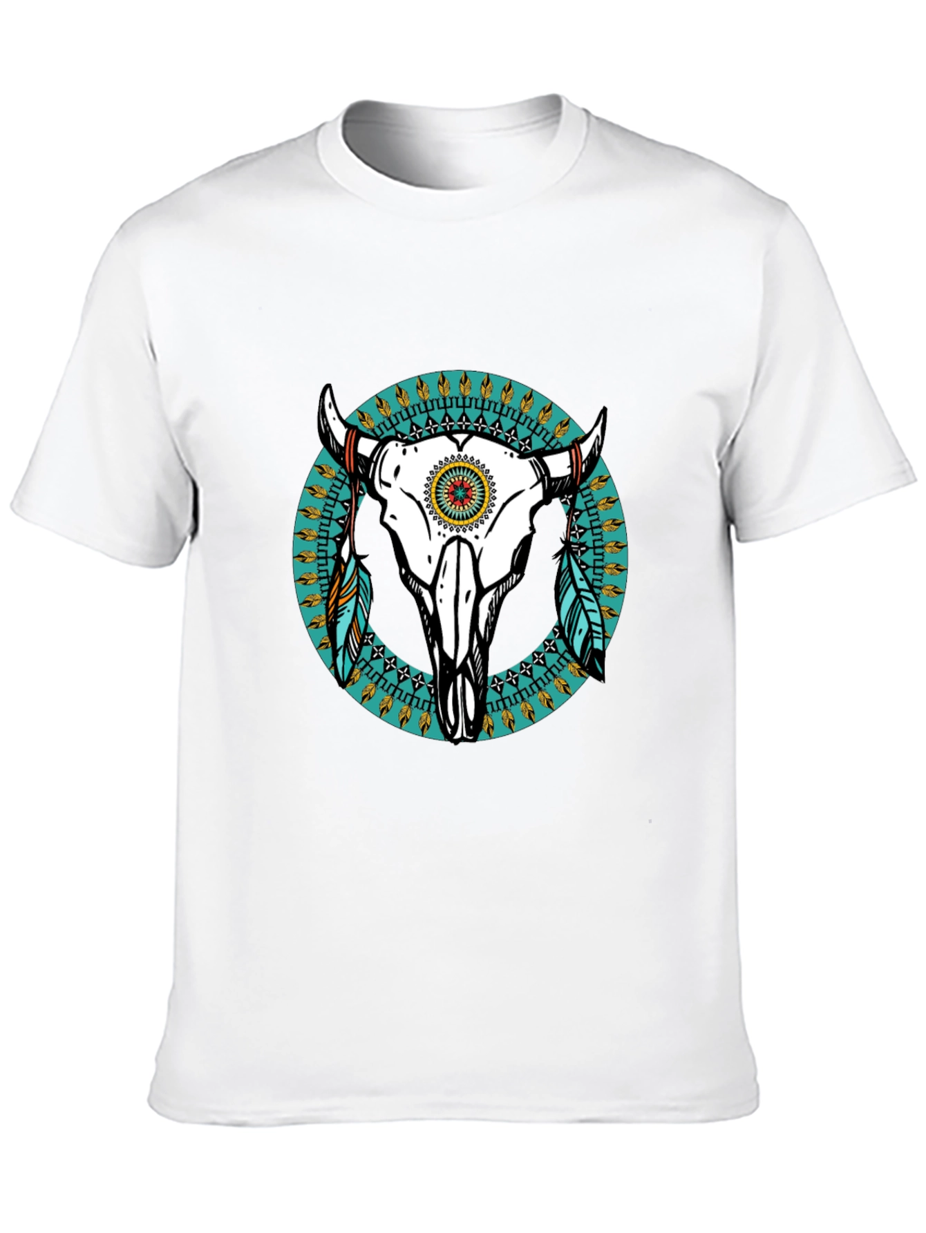 Bull Skull Graphic Tee - Western Style