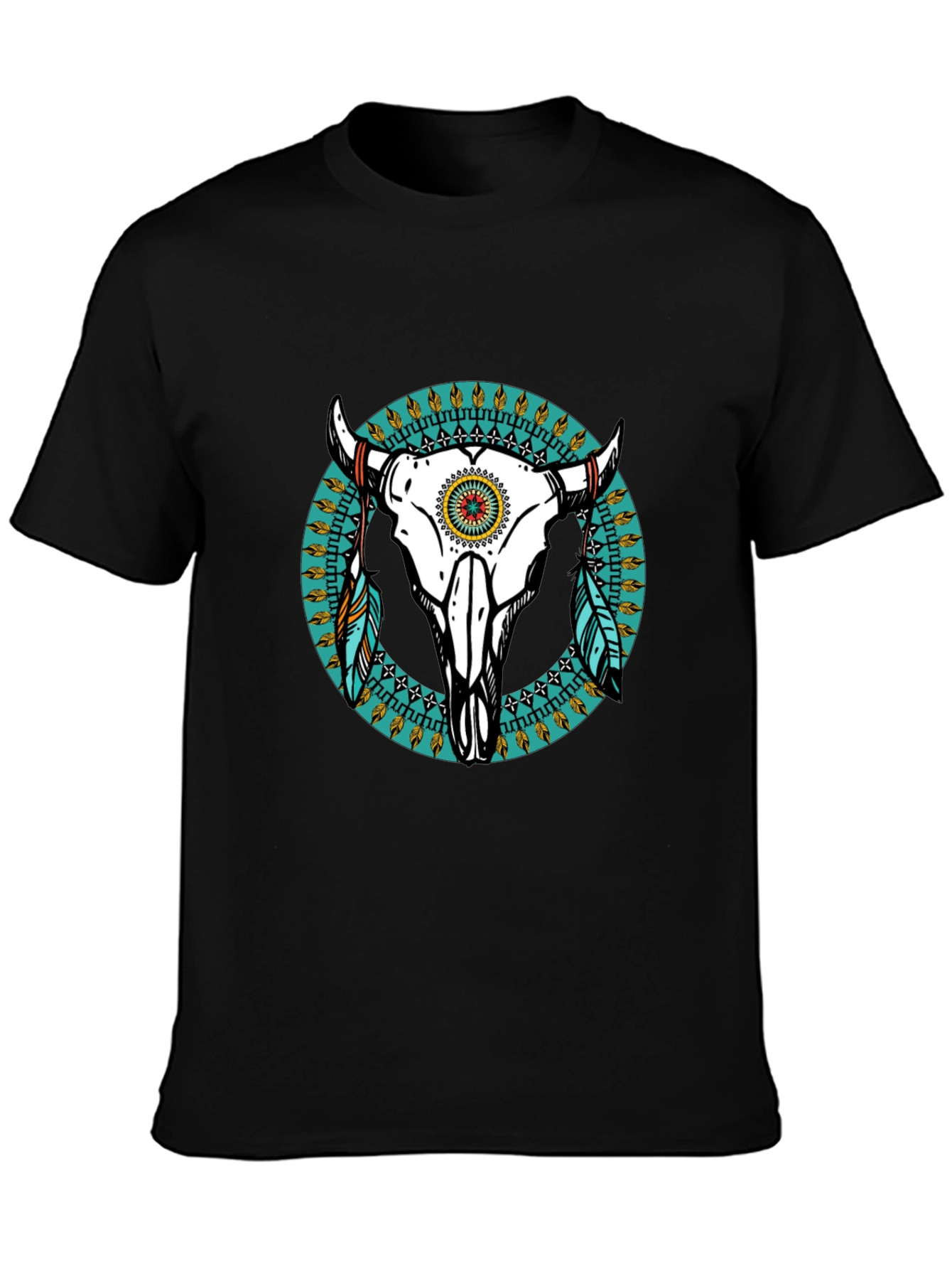 Bull Skull Graphic Tee - Western Style