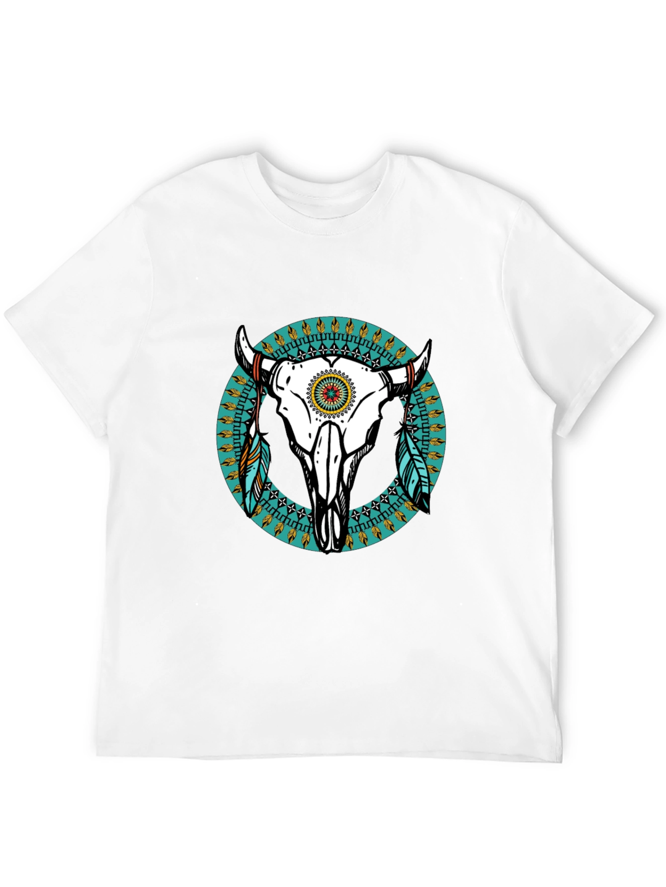 Bull Skull Graphic Tee - Western Style
