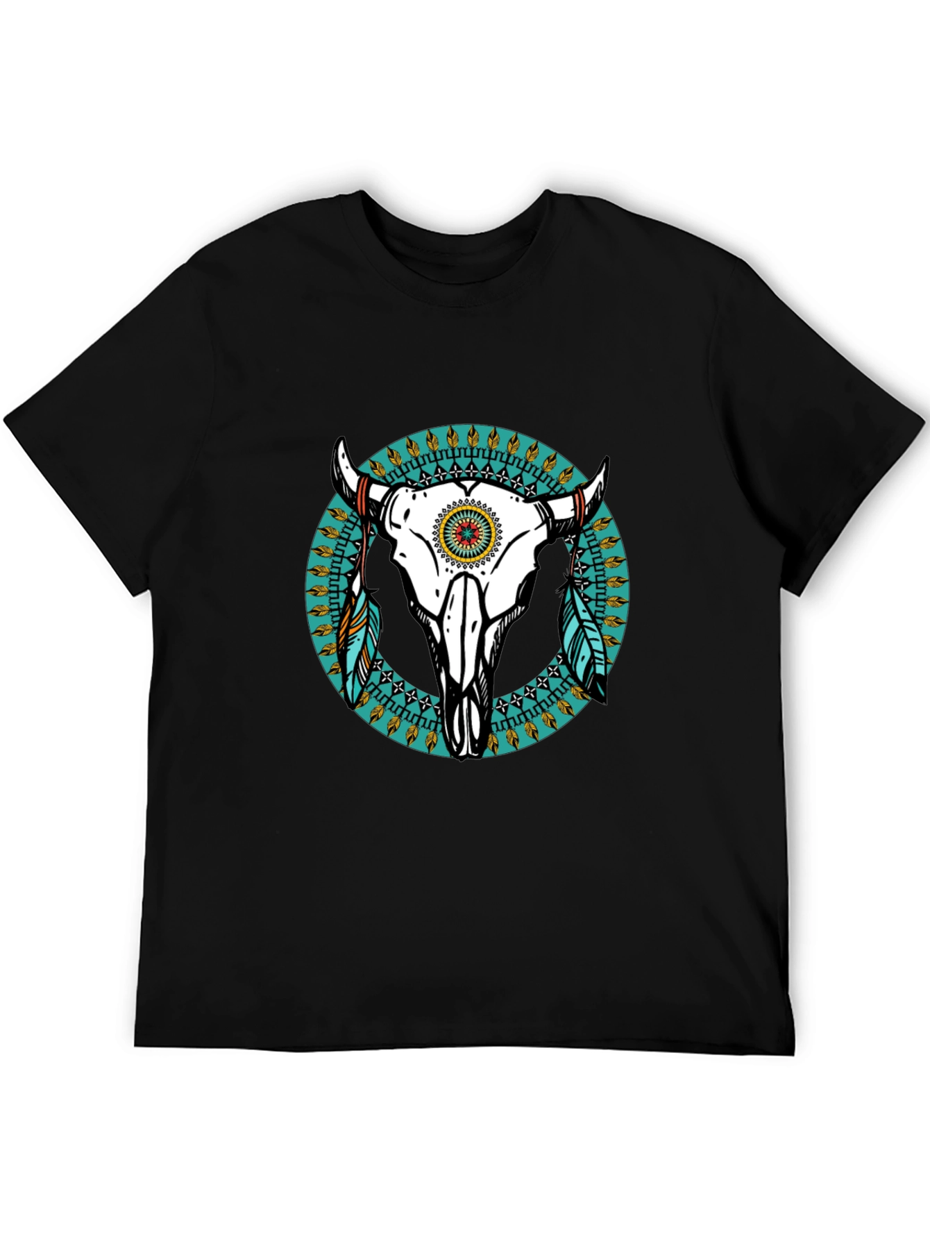 Bull Skull Graphic Tee - Western Style