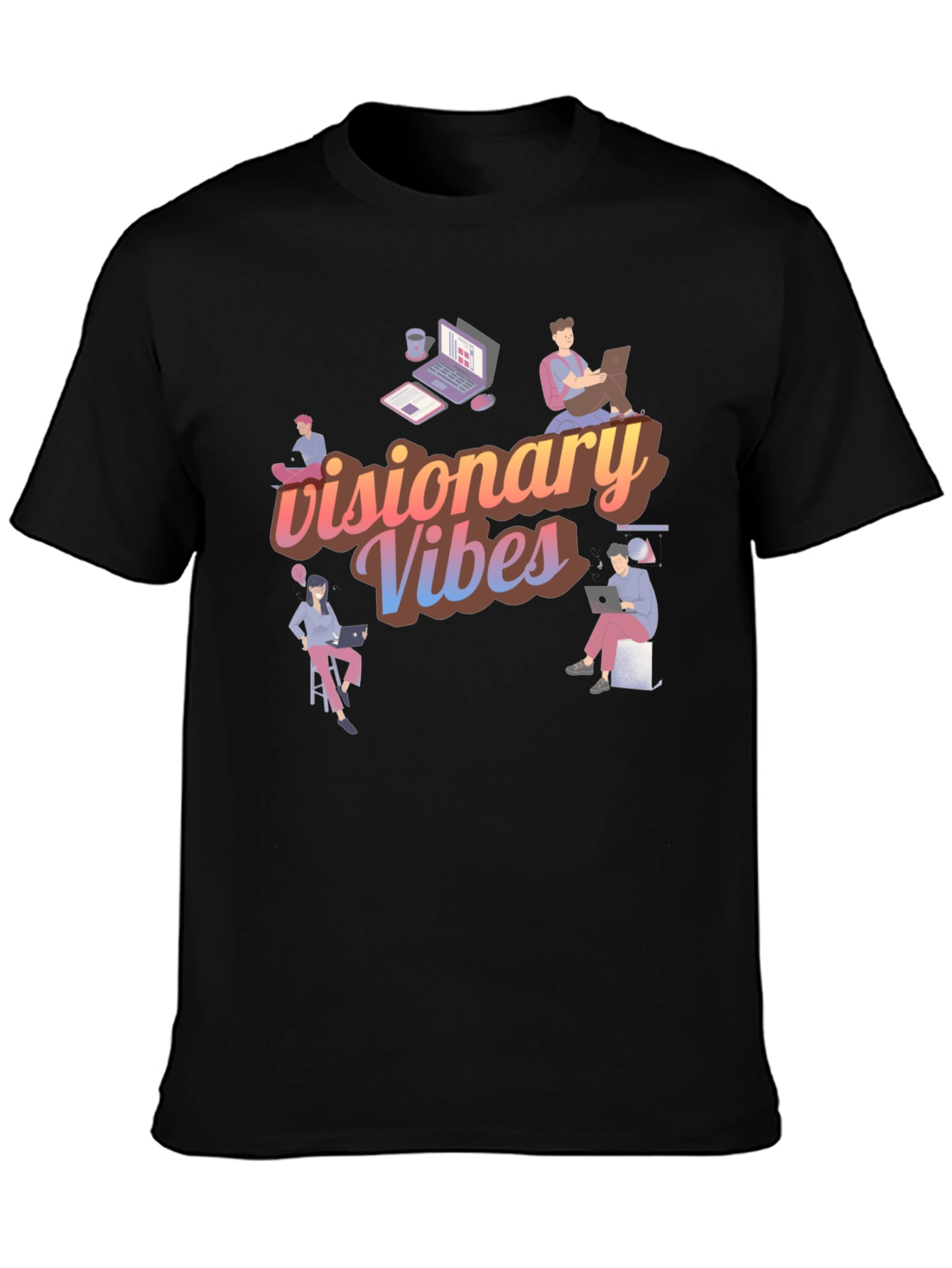 Visionary Vibes Black Graphic Tee