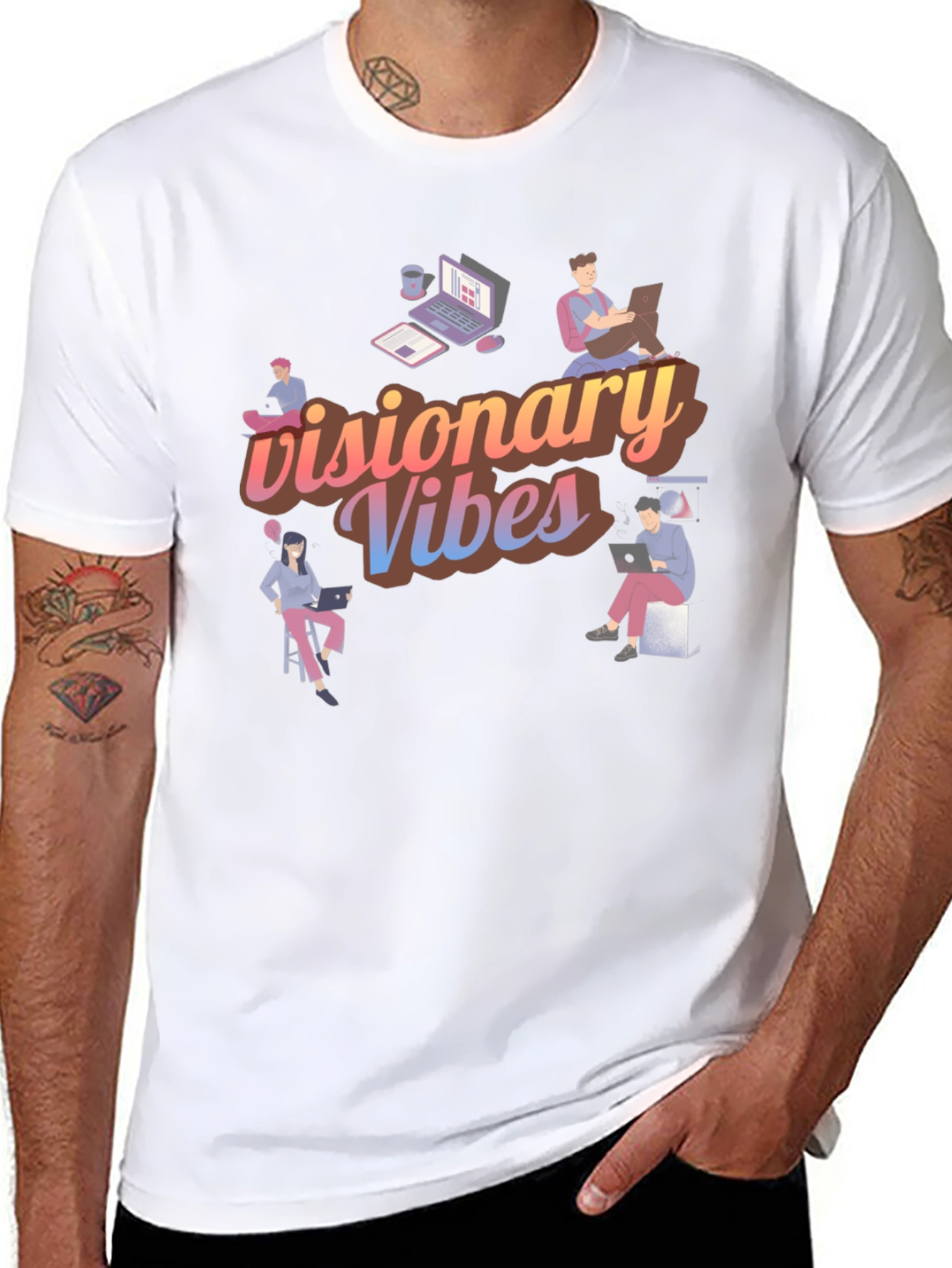 Visionary Vibes Black Graphic Tee