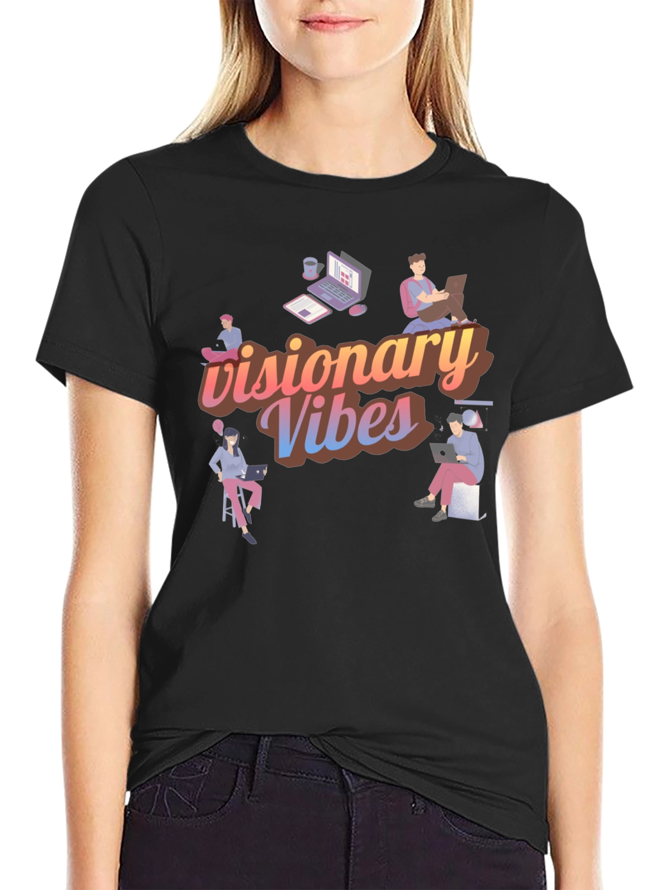 Visionary Vibes Black Graphic Tee