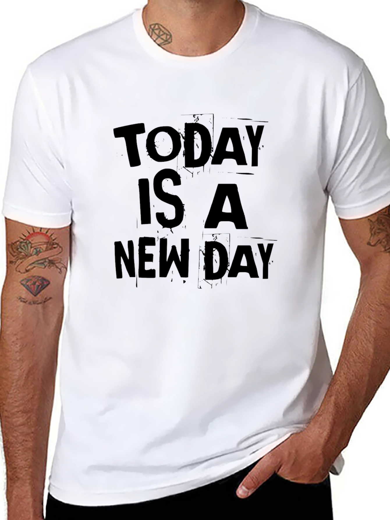 Today Is A New Day Black Graphic T-Shirt
