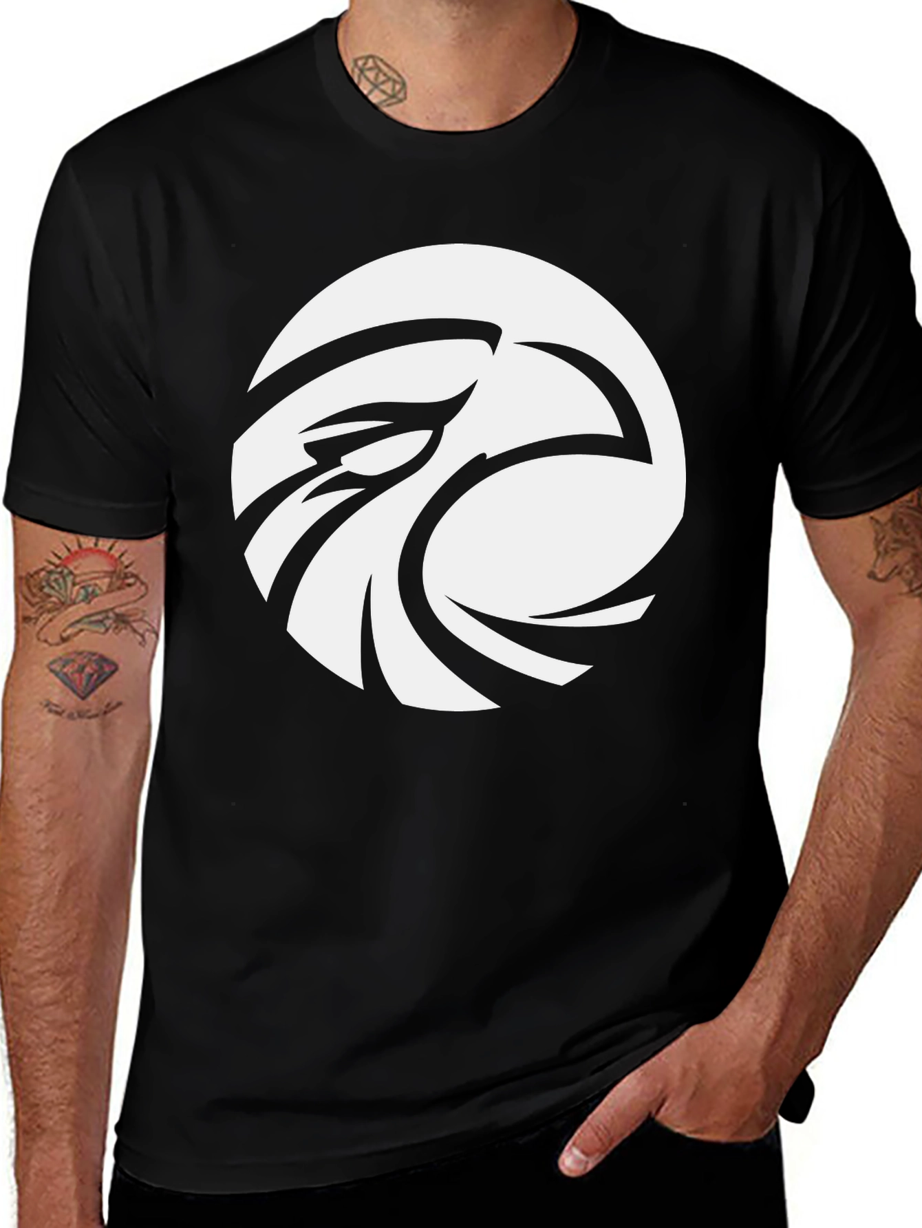 Eagle Eye Graphic Tee - Cool Black Cotton T-Shirt