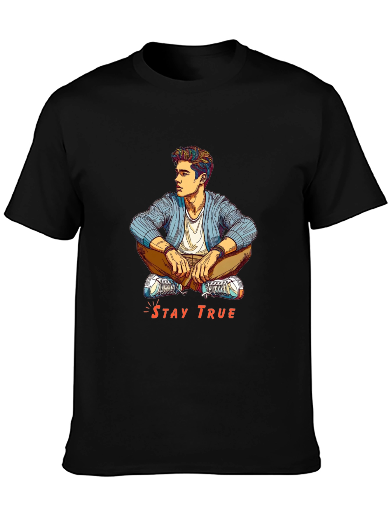 Stay True Graphic T-Shirt - Mens Fashion Tee