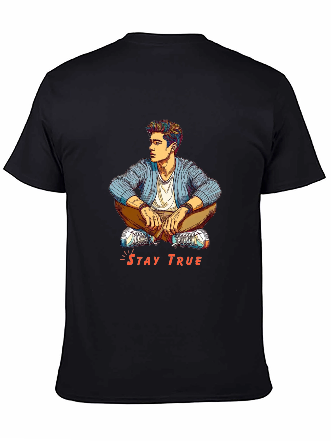 Stay True Graphic T-Shirt - Mens Fashion Tee
