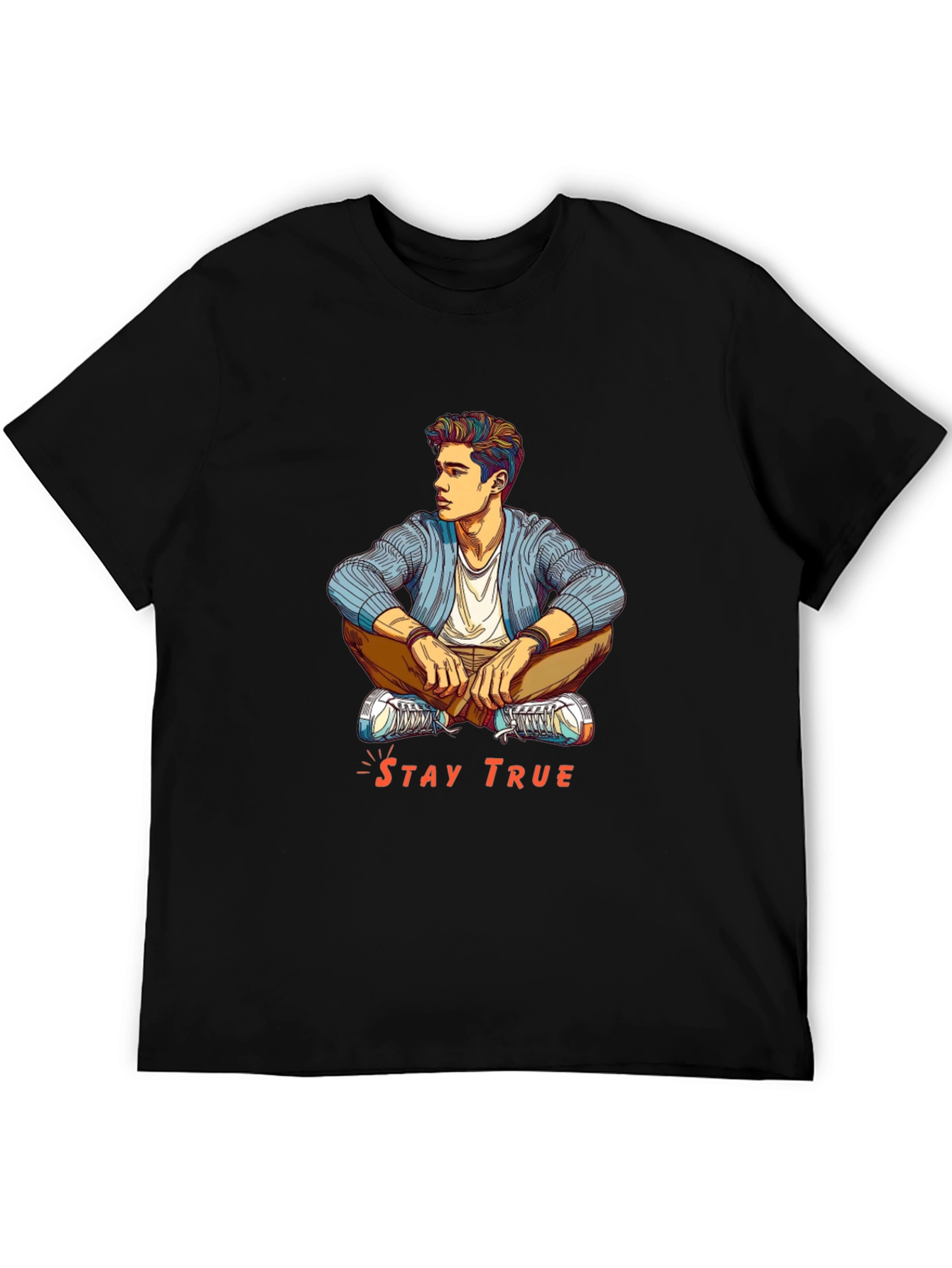 Stay True Graphic T-Shirt - Mens Fashion Tee