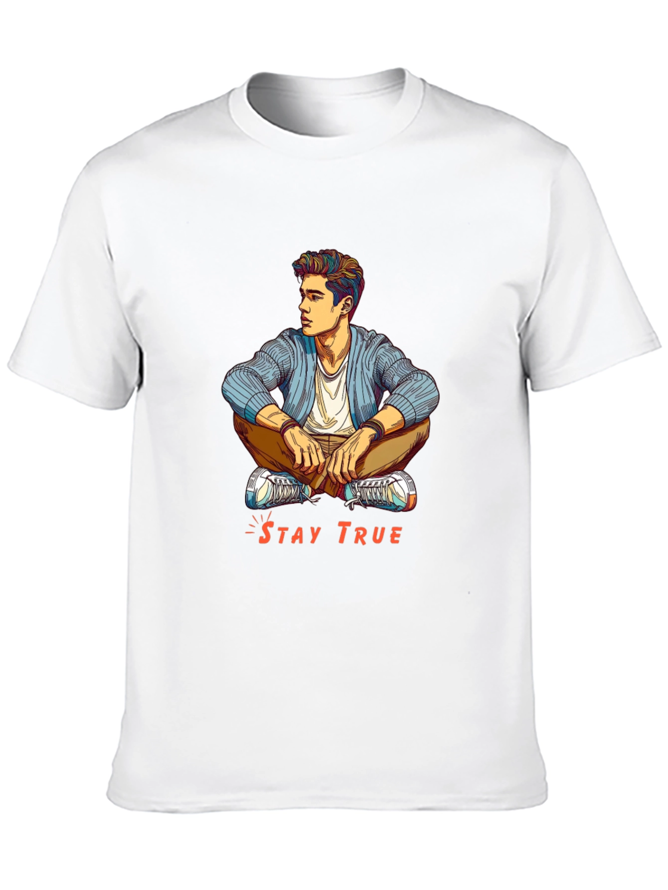 Stay True Graphic T-Shirt - Mens Fashion Tee