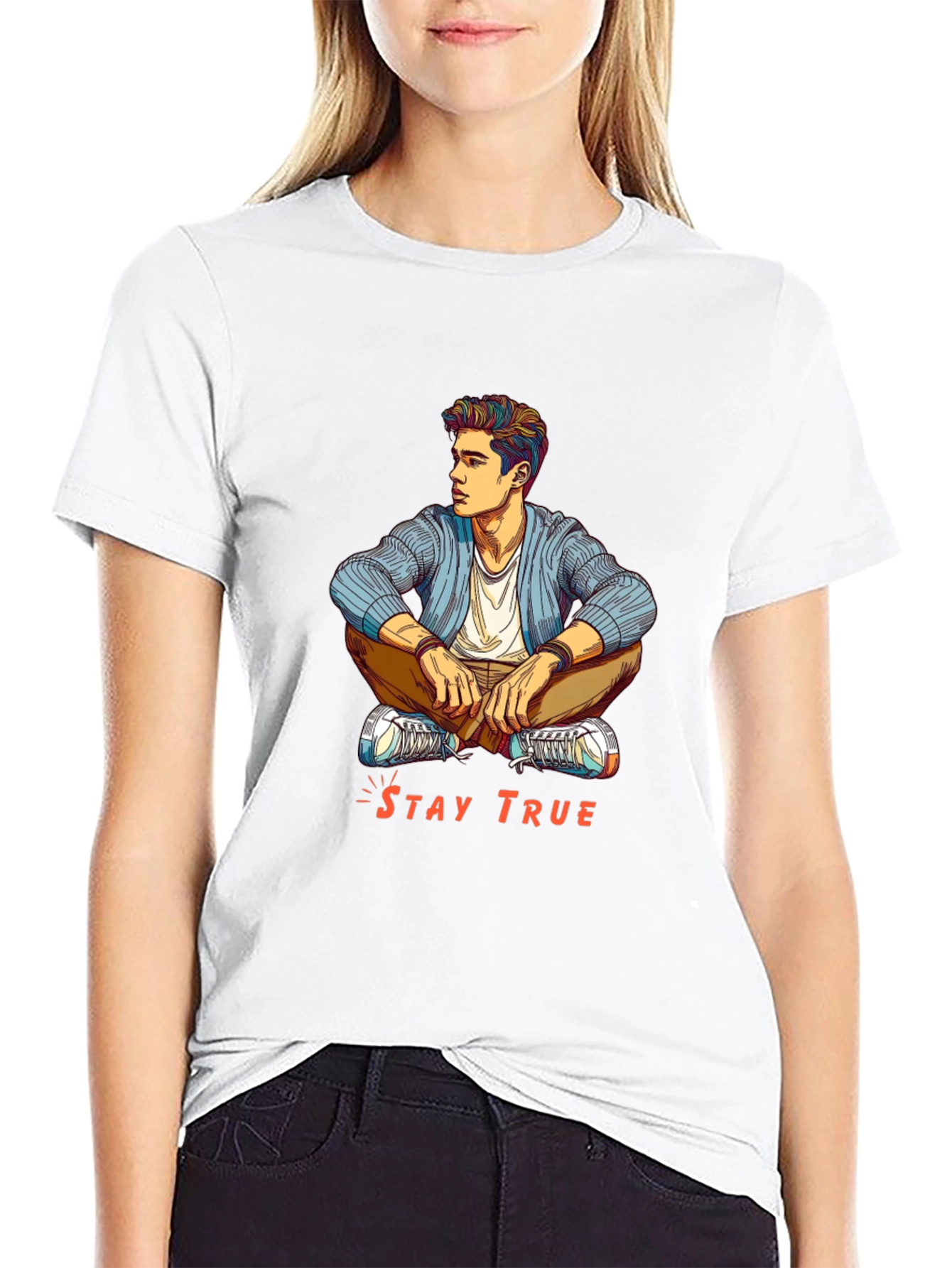 Stay True Graphic T-Shirt - Mens Fashion Tee