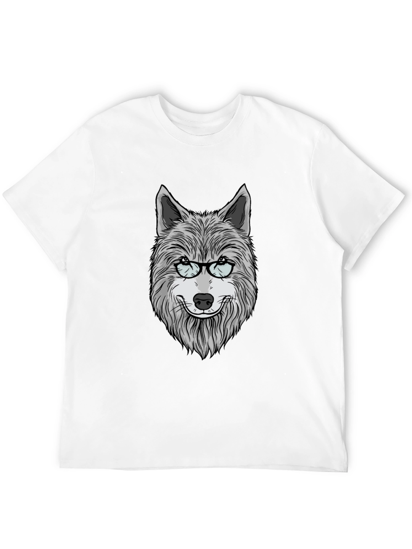 Wolf with Glasses Graphic T-Shirt - Unisex