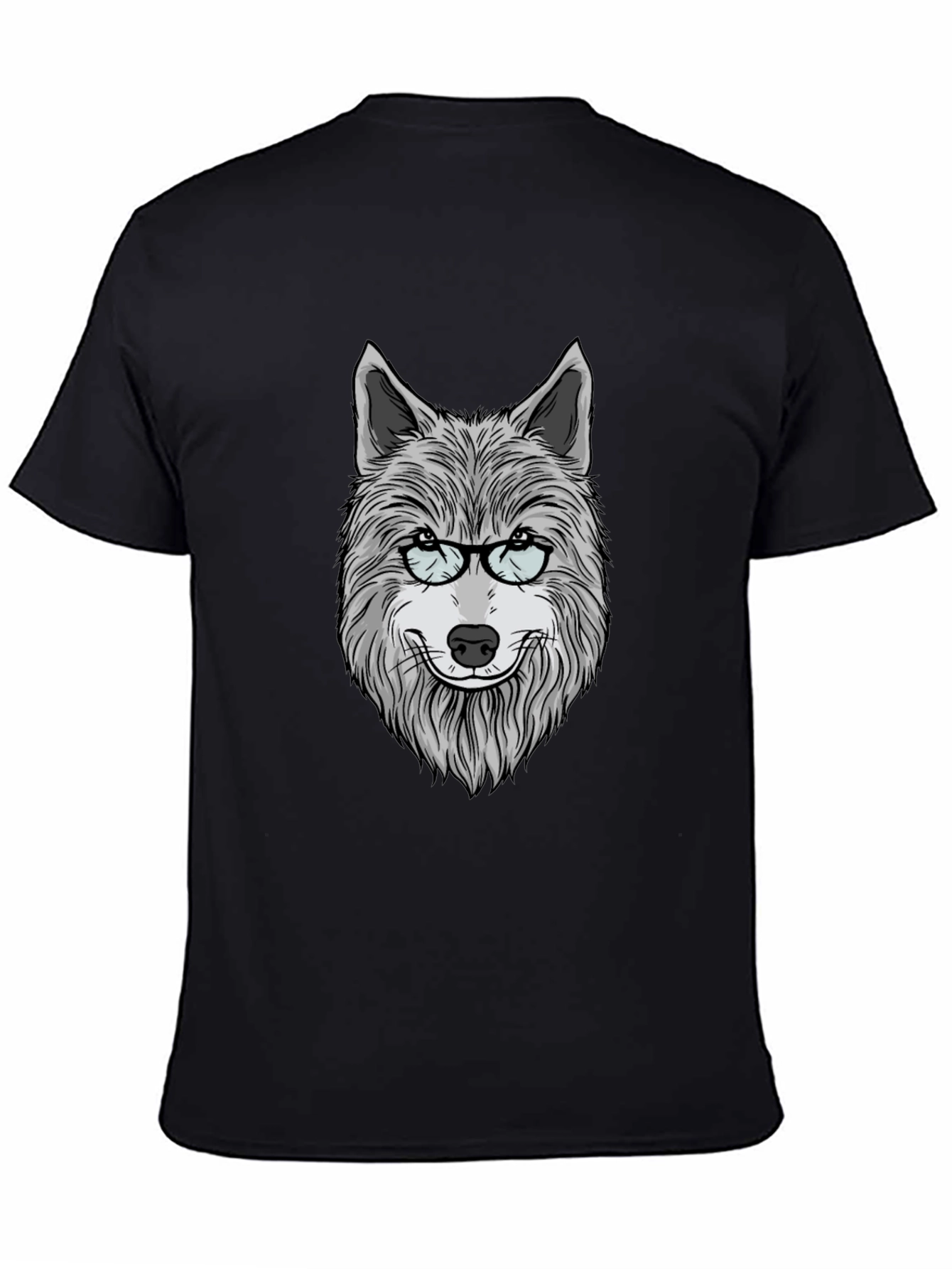 Wolf with Glasses Graphic T-Shirt - Unisex