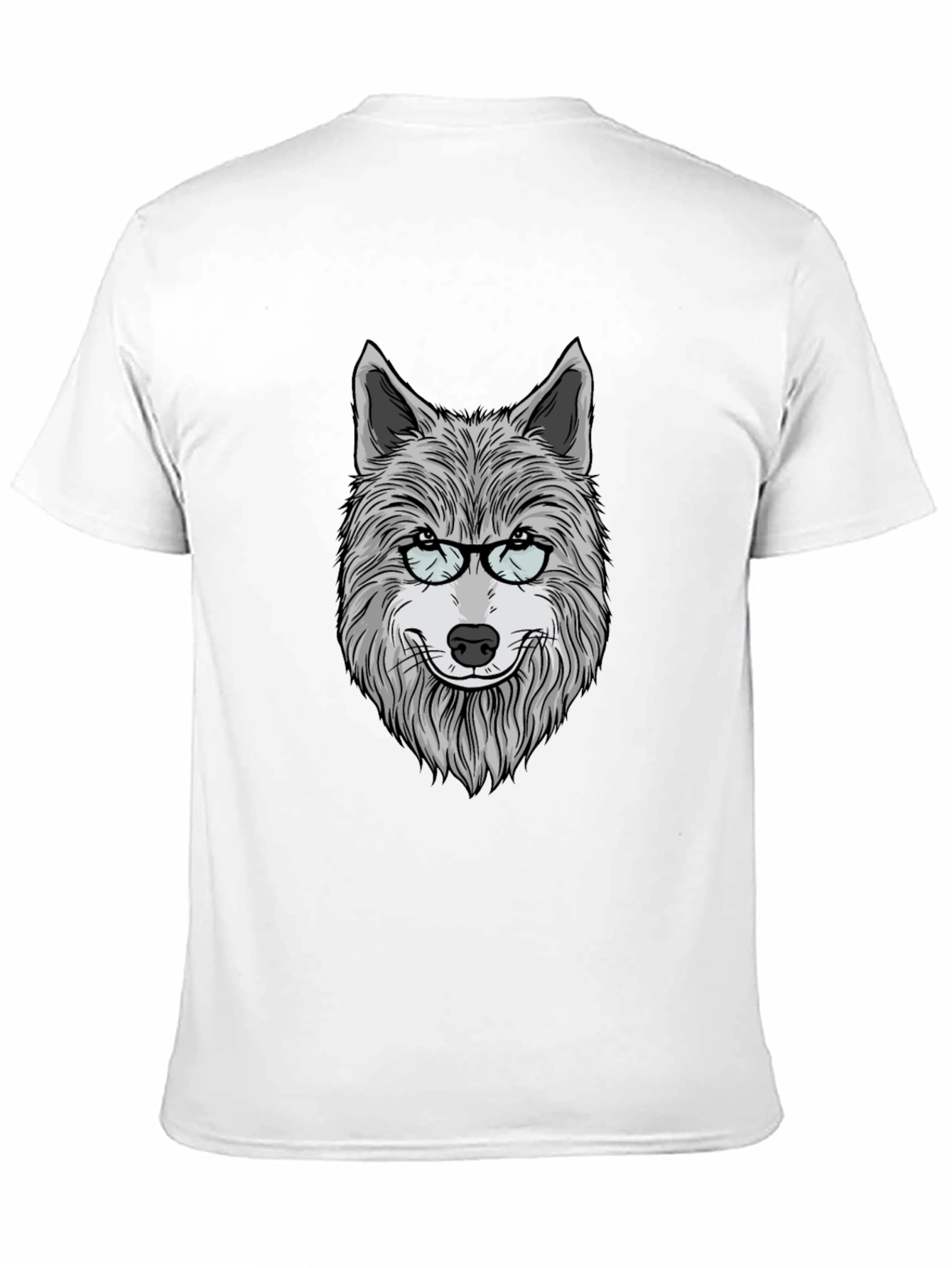 Wolf with Glasses Graphic T-Shirt - Unisex