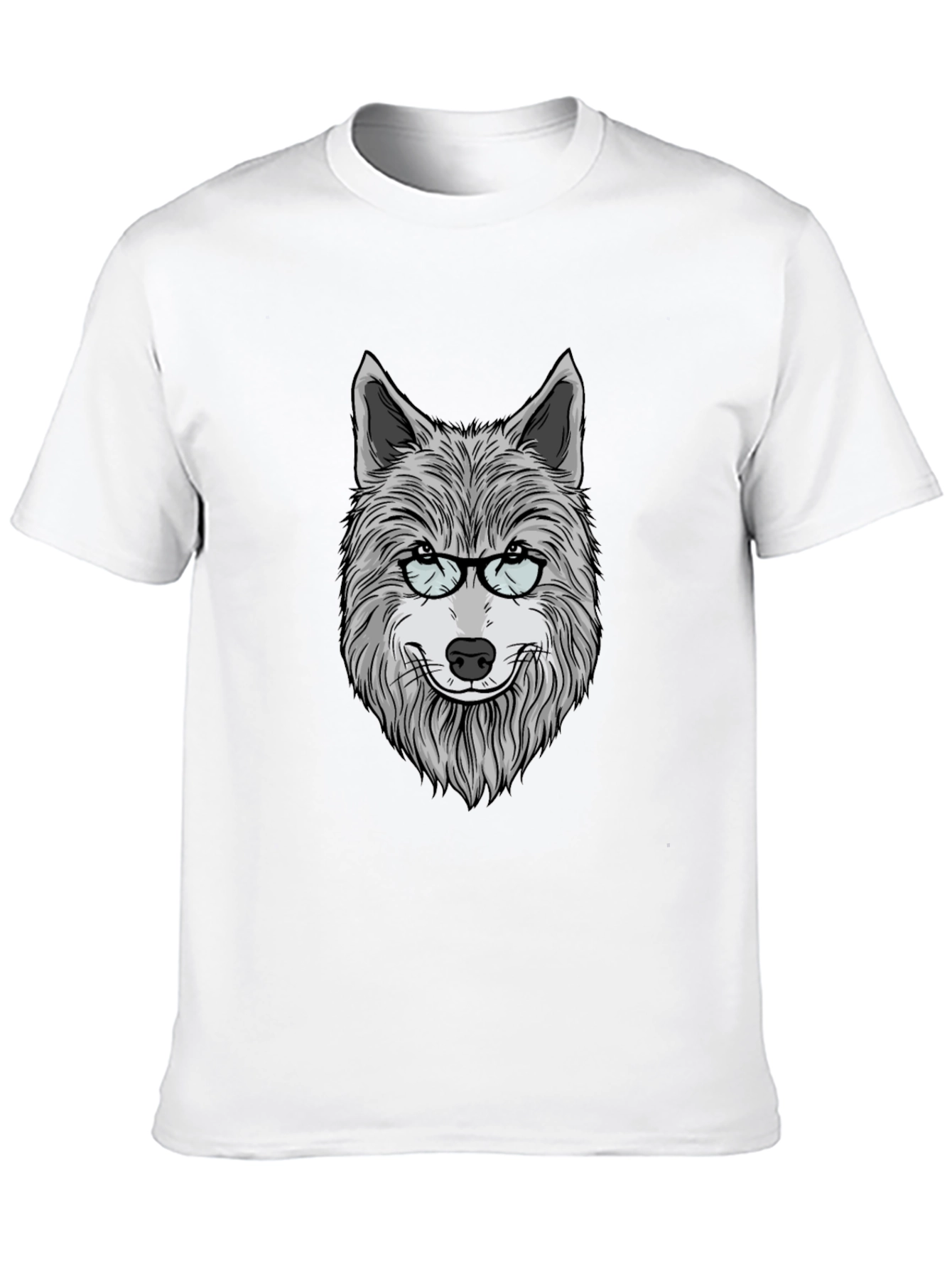Wolf with Glasses Graphic T-Shirt - Unisex
