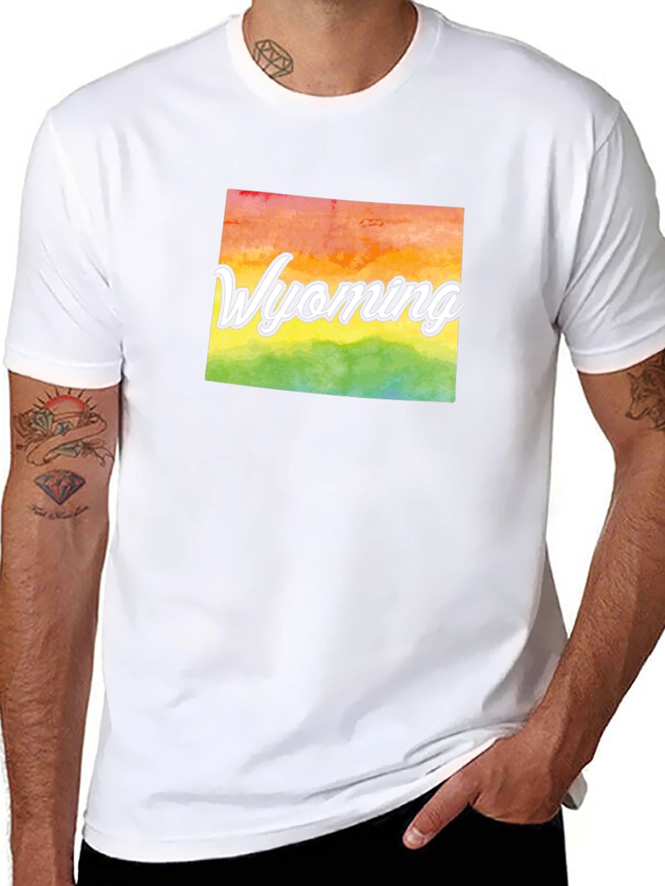 Wyoming Pride T-Shirt - Rainbow State Graphic Tee