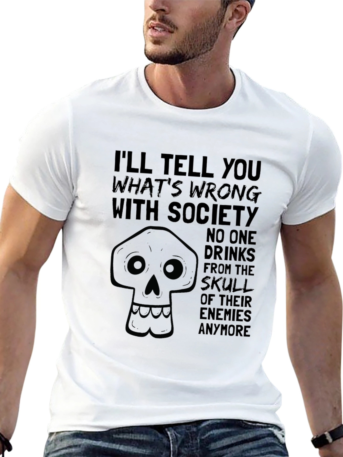Skull of Enemies Graphic Tee - Black